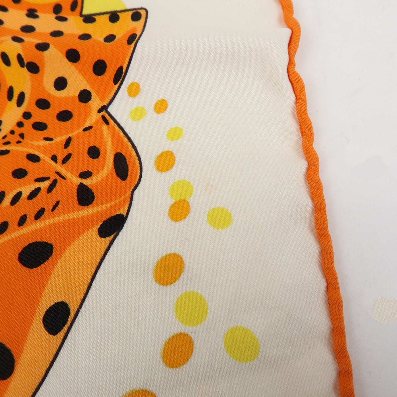 HERMES Carre 45 Silk 100% Scarf iHOLA FLAMENCA! Orange White