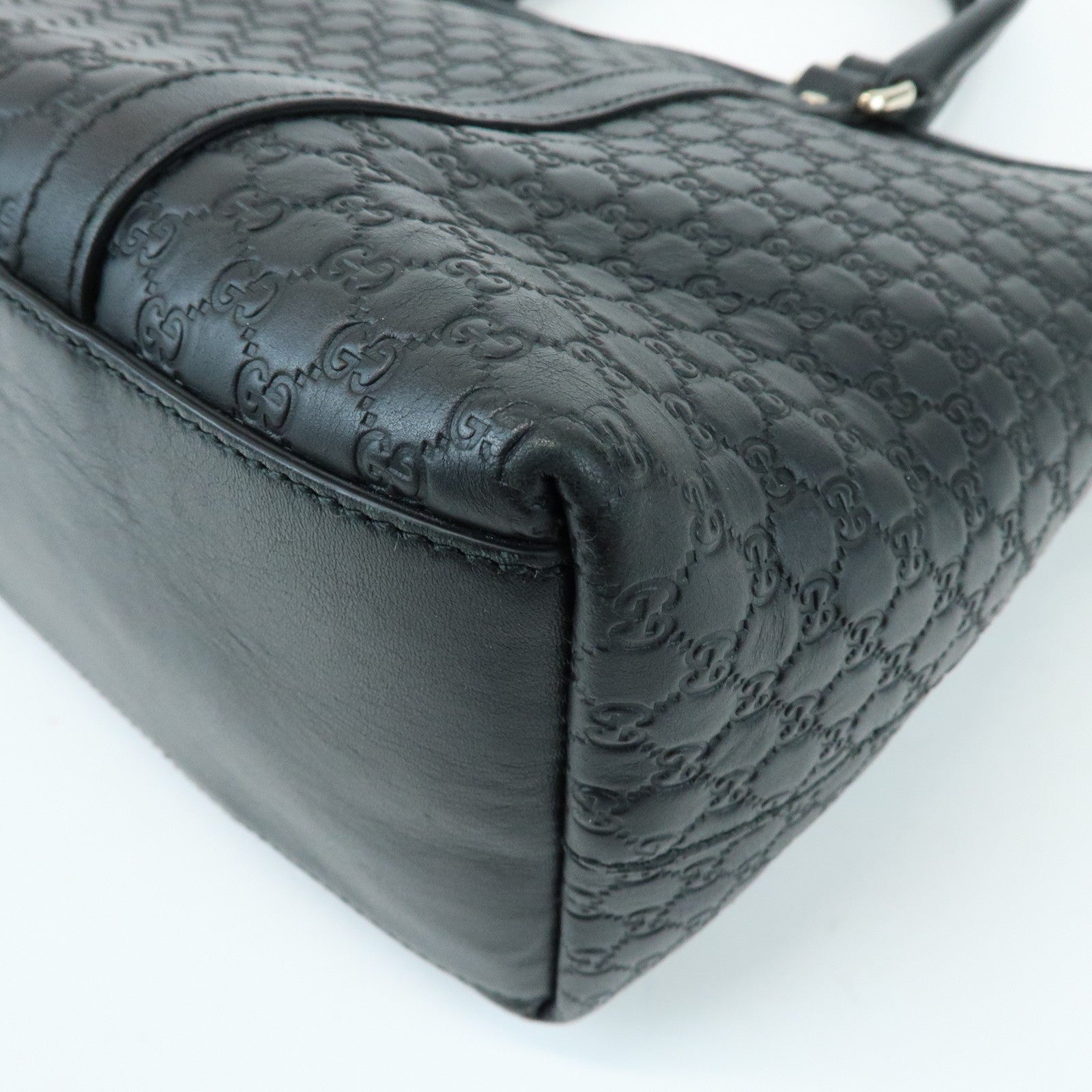 GUCCI Guccissima Leather 2Way Bag Hand Bag Tote Bag Black 449656