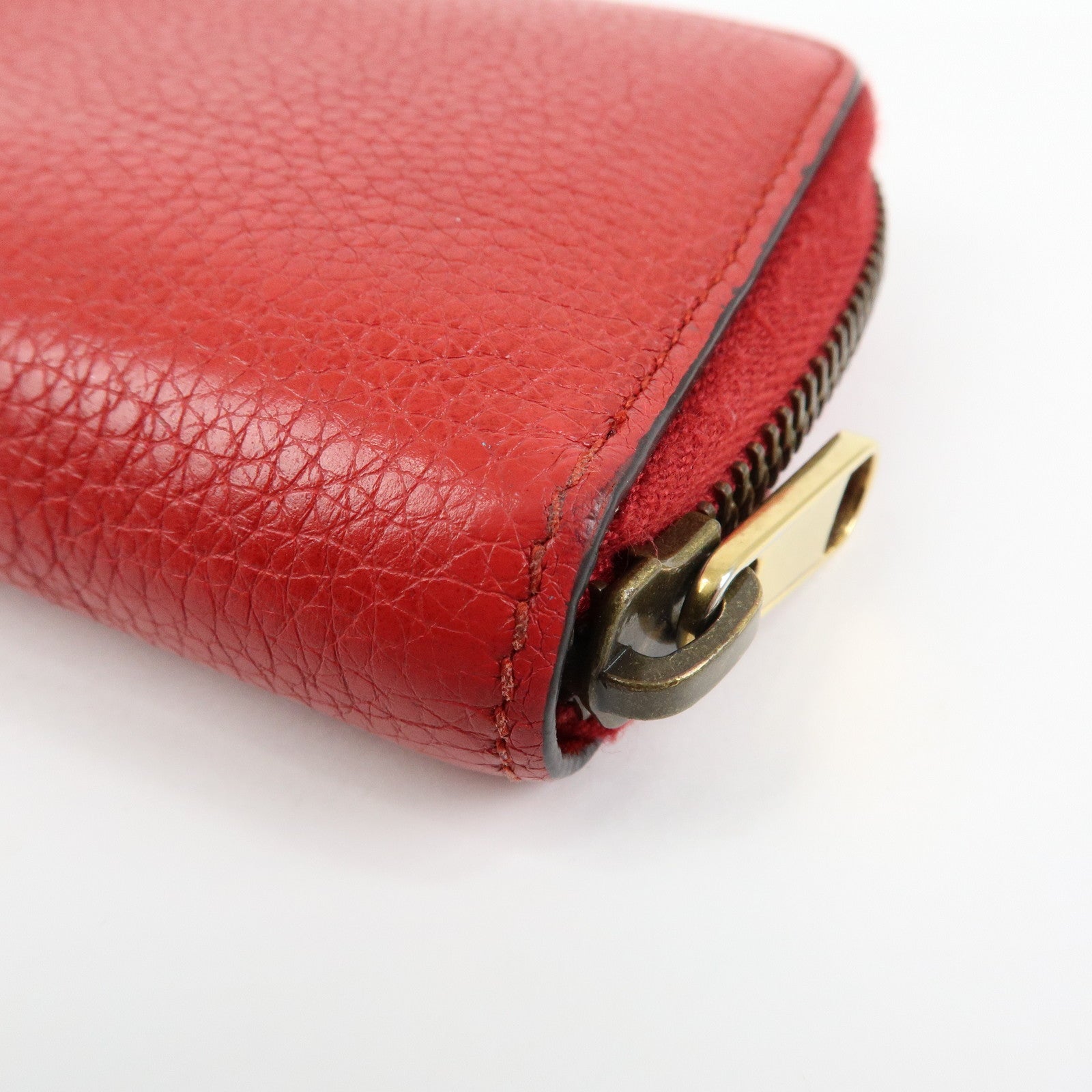 GUCCI Sherry Leather Web Line Card Case Coin Case Red 496319