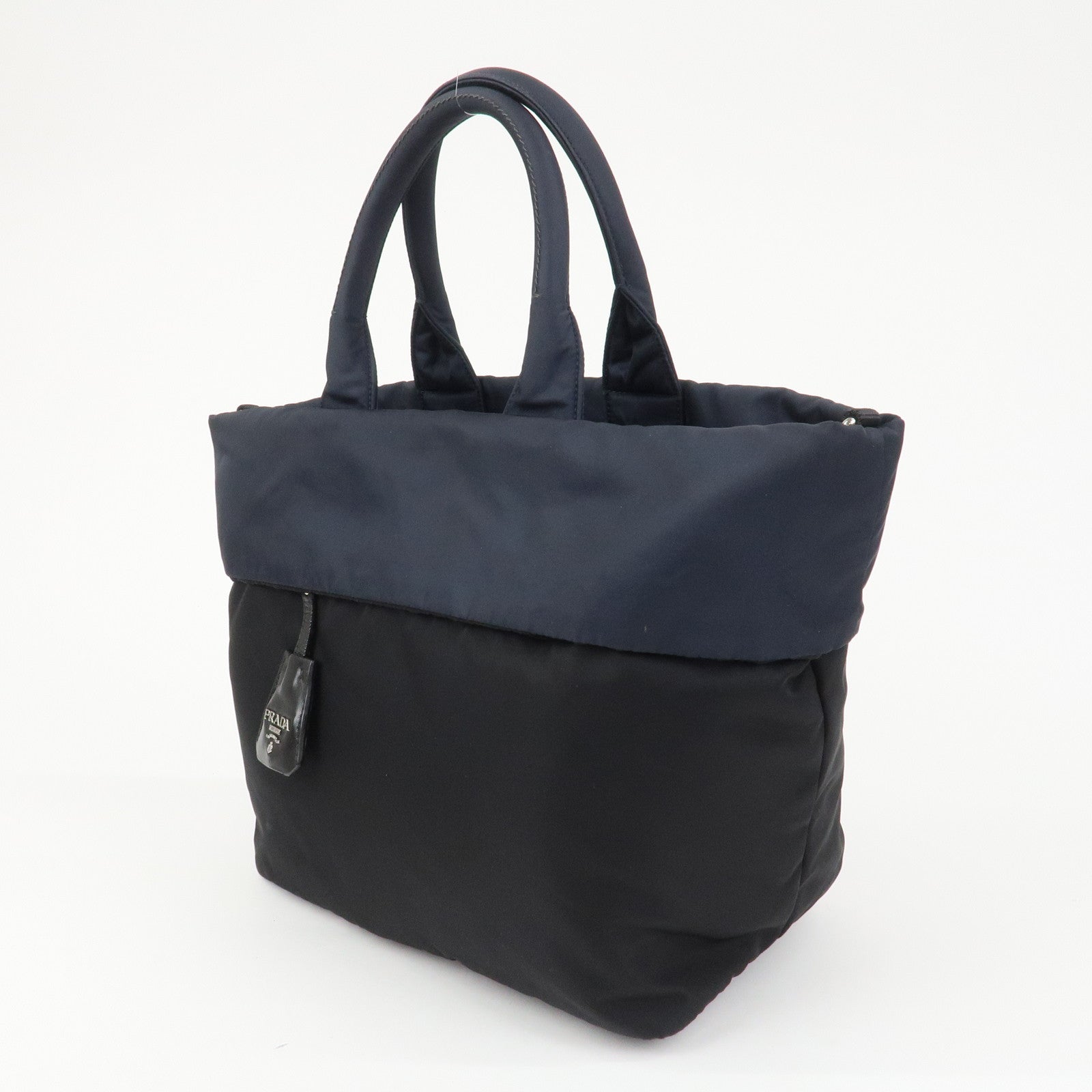 PRADA Nylon 2 Way Bag Hand Bag Shoulder Bag Black Navy BR4521