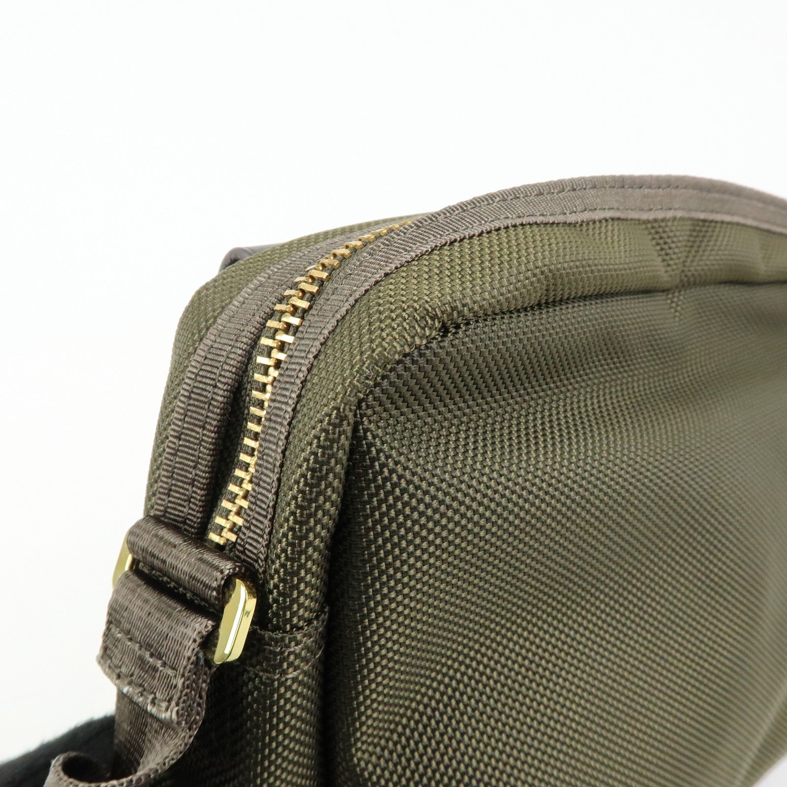 PORTER INTERNATIONAL Nylon Leather Shoulder Bag Crossbody Bag Khaki