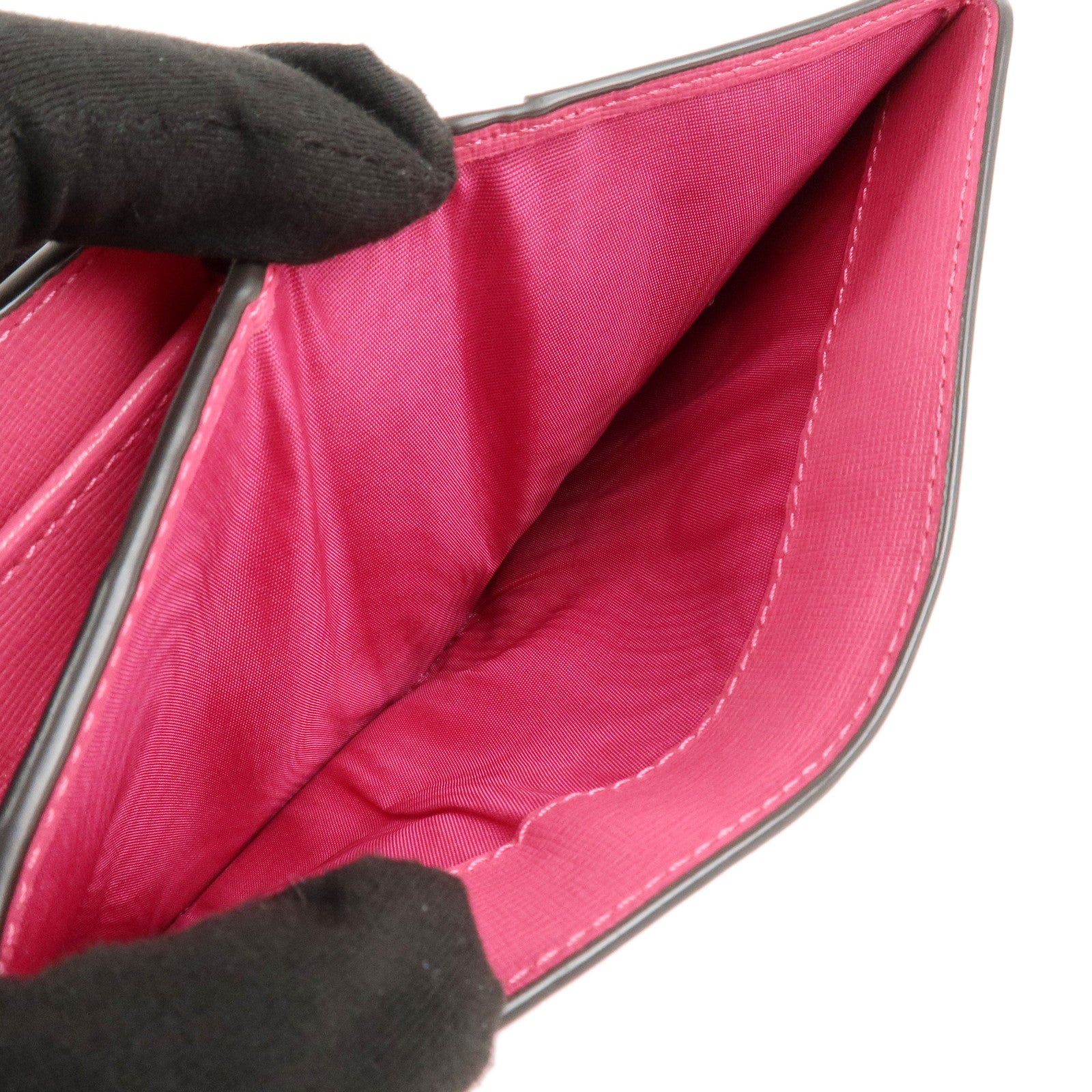 Furla Babilon Logo Leather Bi-fold Wallet Compact Wallet Pink Used