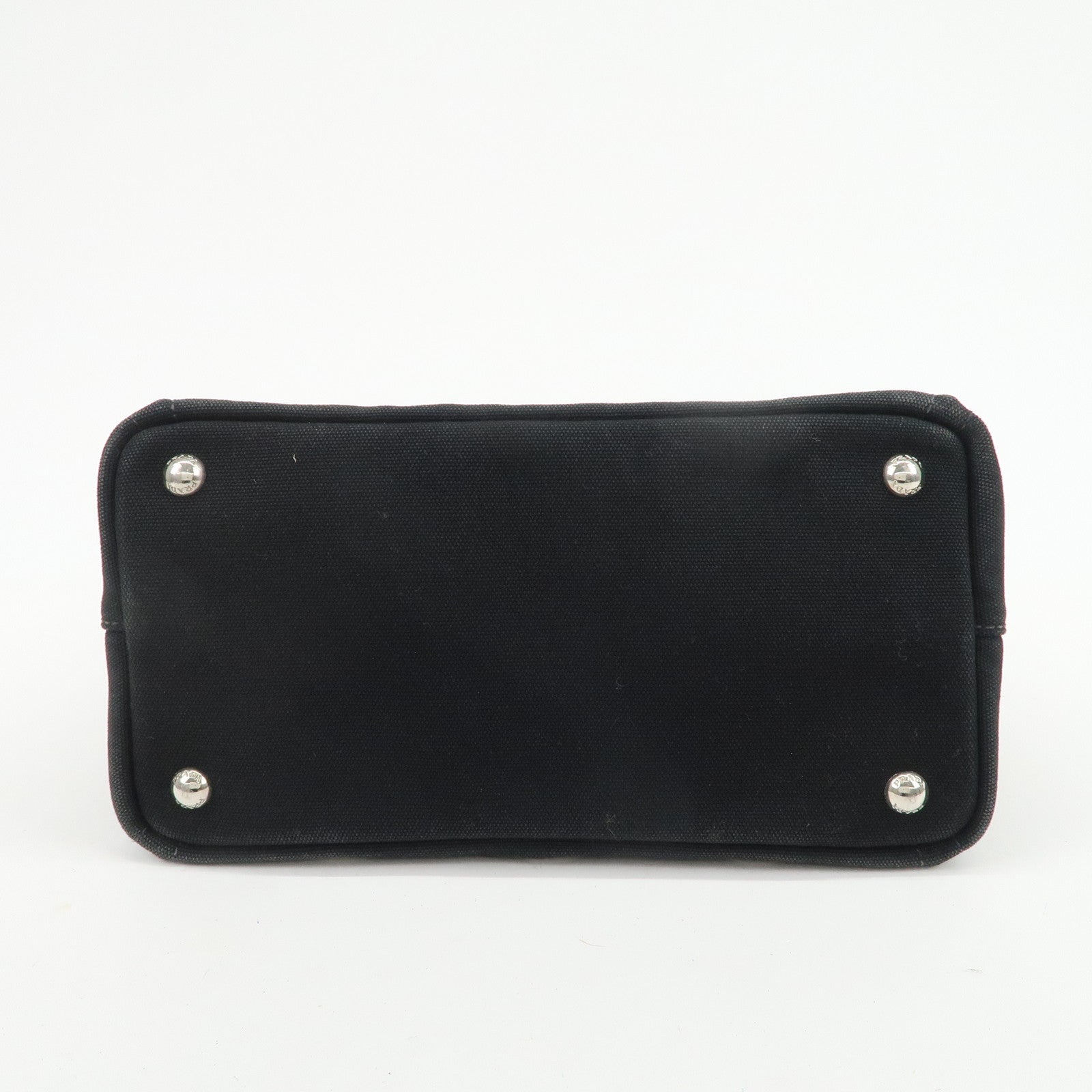 PRADA Canapa Mini Canvas Grommet 2Way Bag Hand Shoulder Bag Black