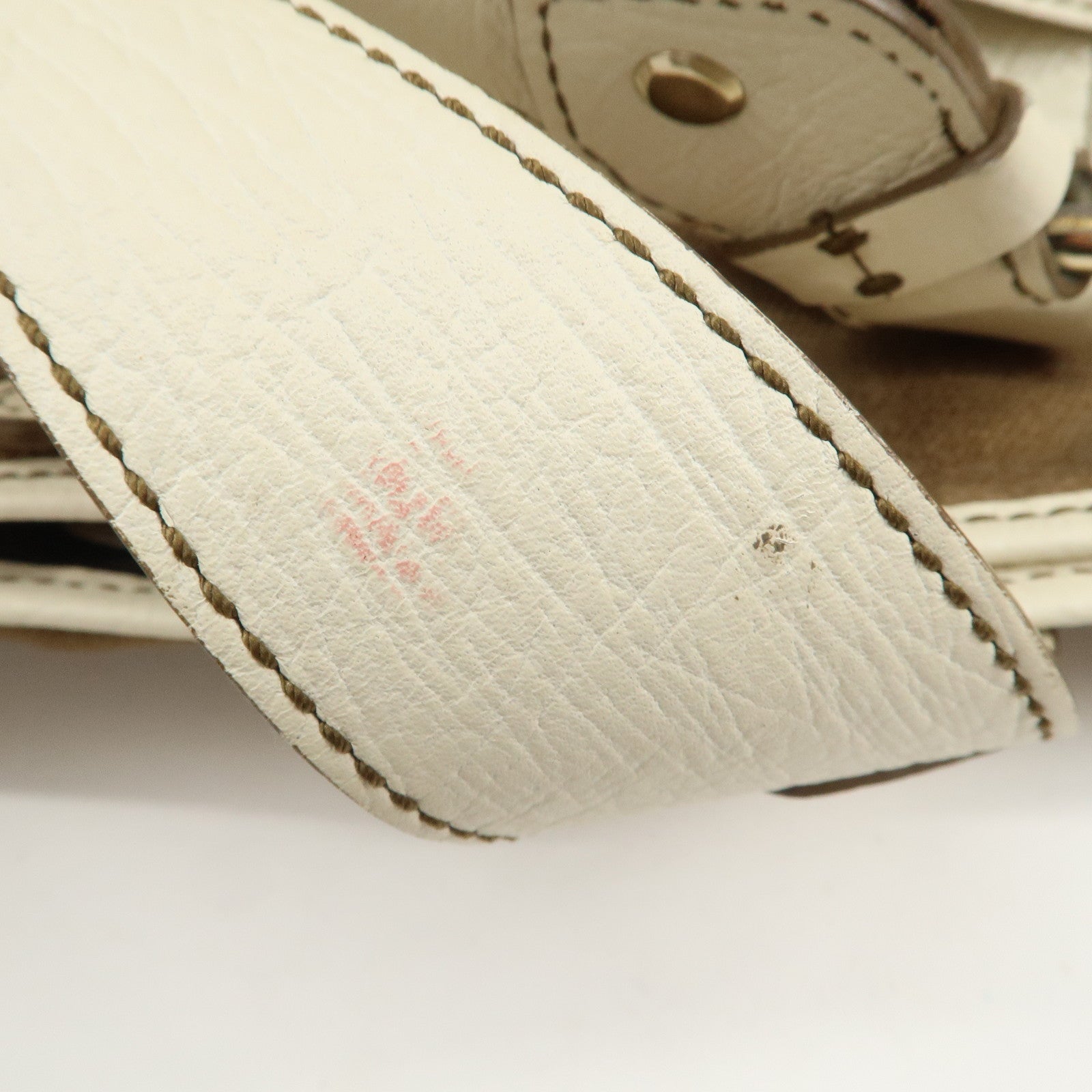 CELINE Logo Canvas Leather Tote Bag Shoulder Bag Brown Ivory