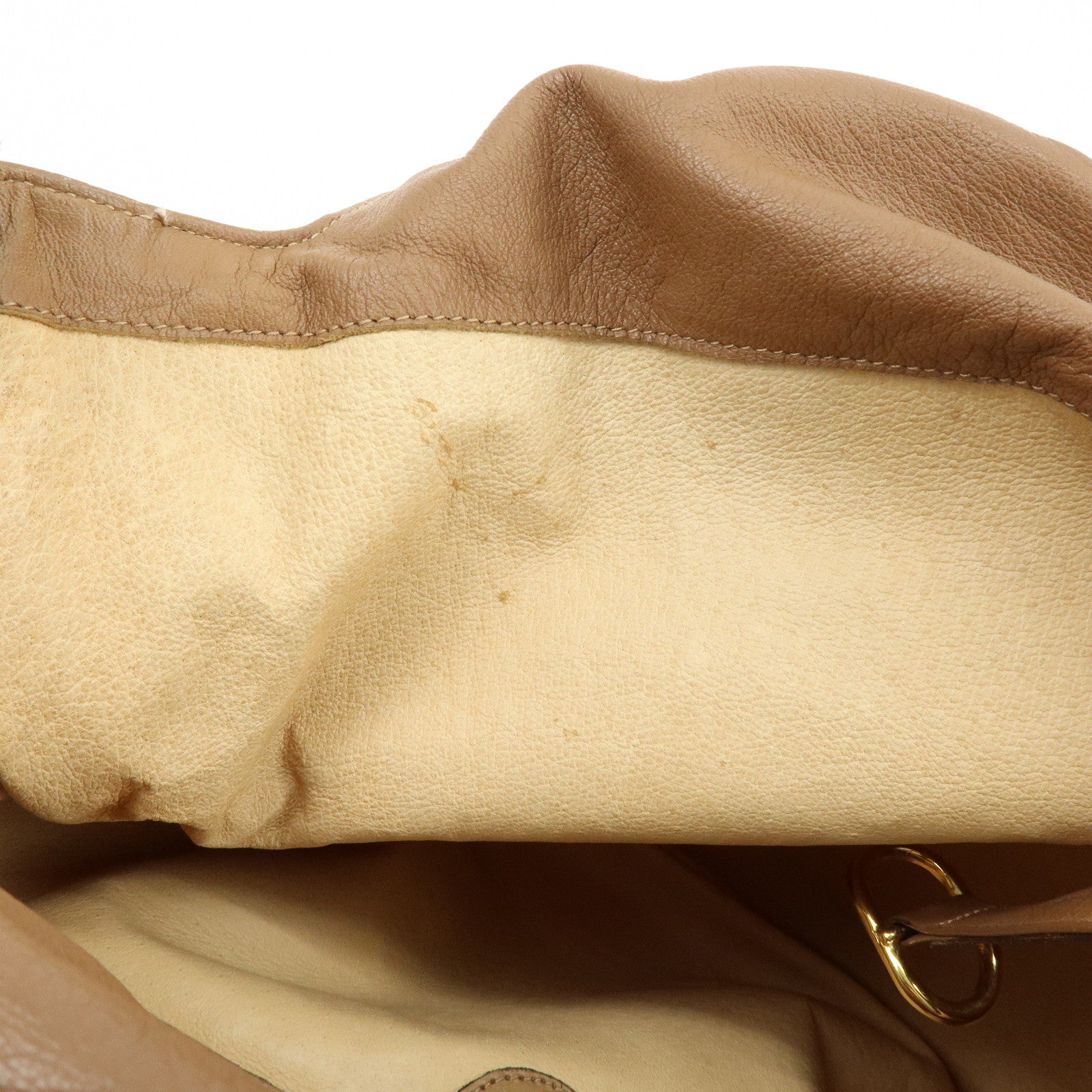 GUCCI Old Gucci Bamboo Leather Hand Bag Brown 26.000.5686