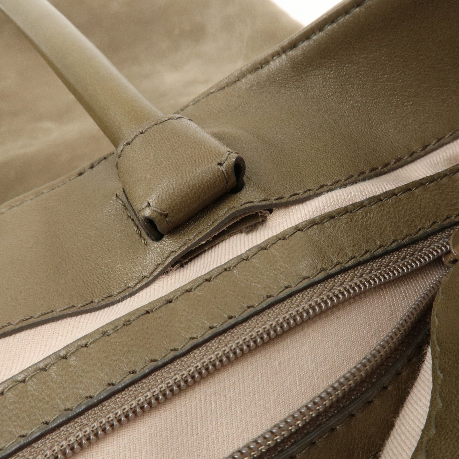 BVLGARI Collezione Leather Tote Bag Hand Bag Brown EK.C10.31337