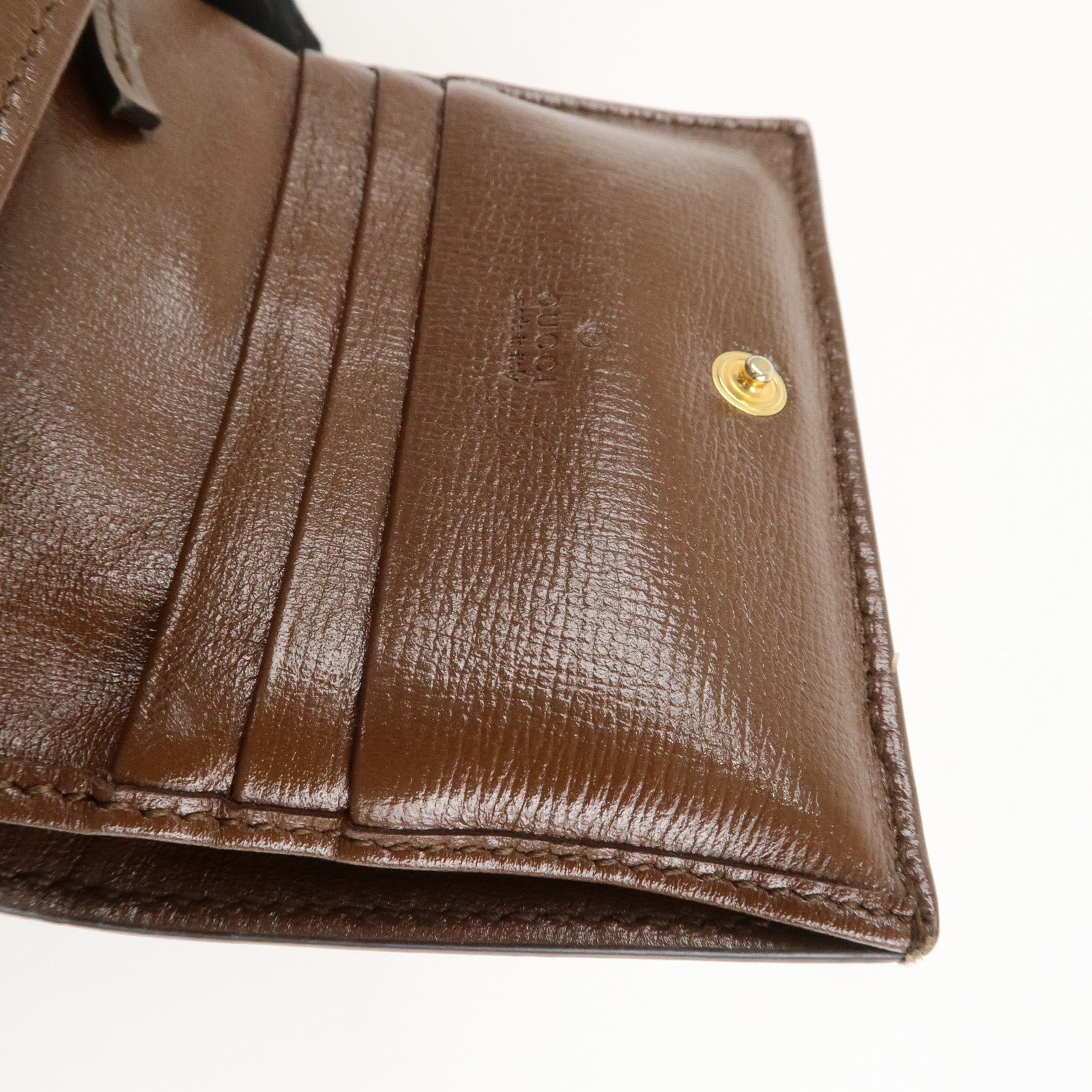 GUCCI GG Supreme Leather Heart Bi-fold Compact Wallet 648848 Used