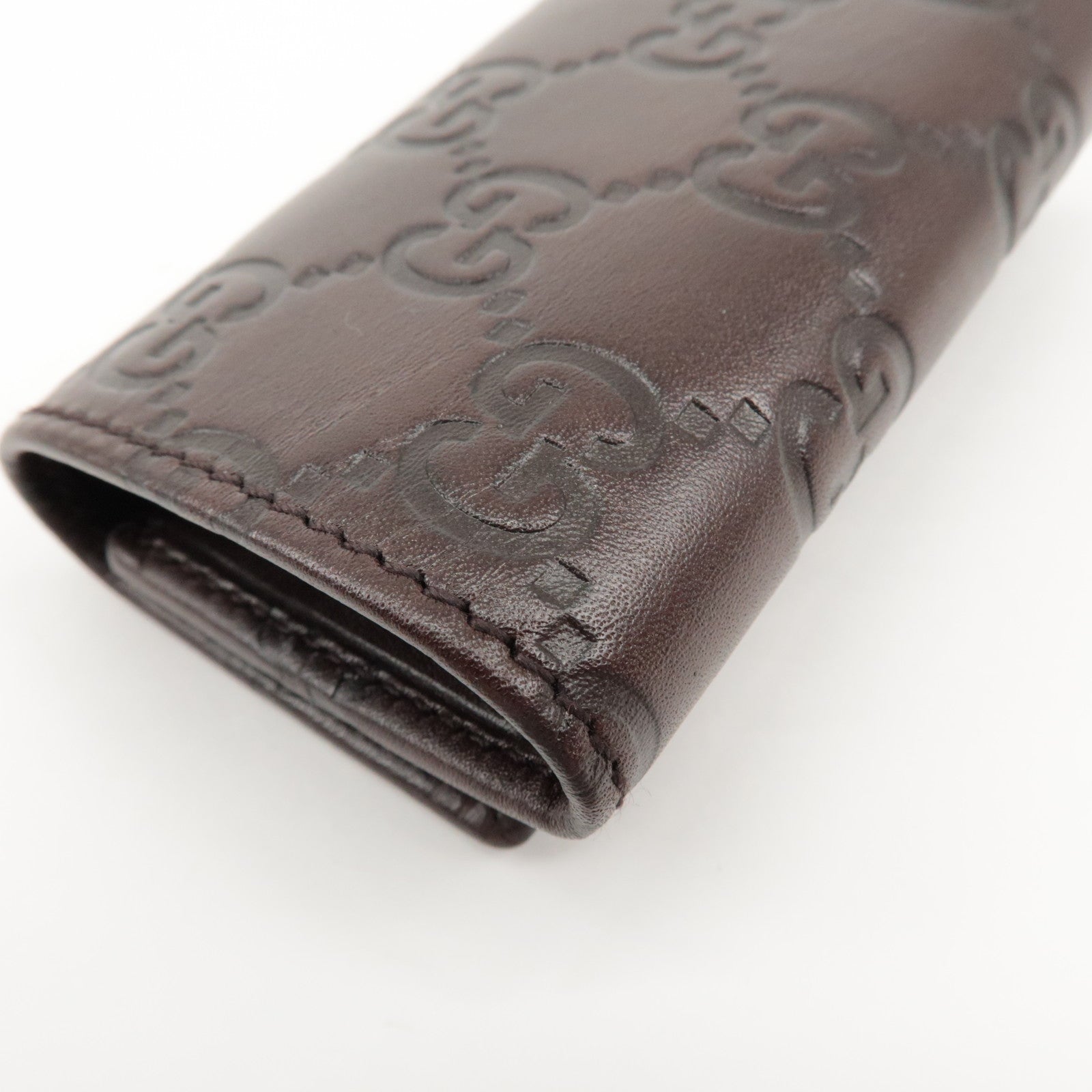 GUCCI Guccissima Leather 6 Rings Key Case Key Holder Brown 138093 Used
