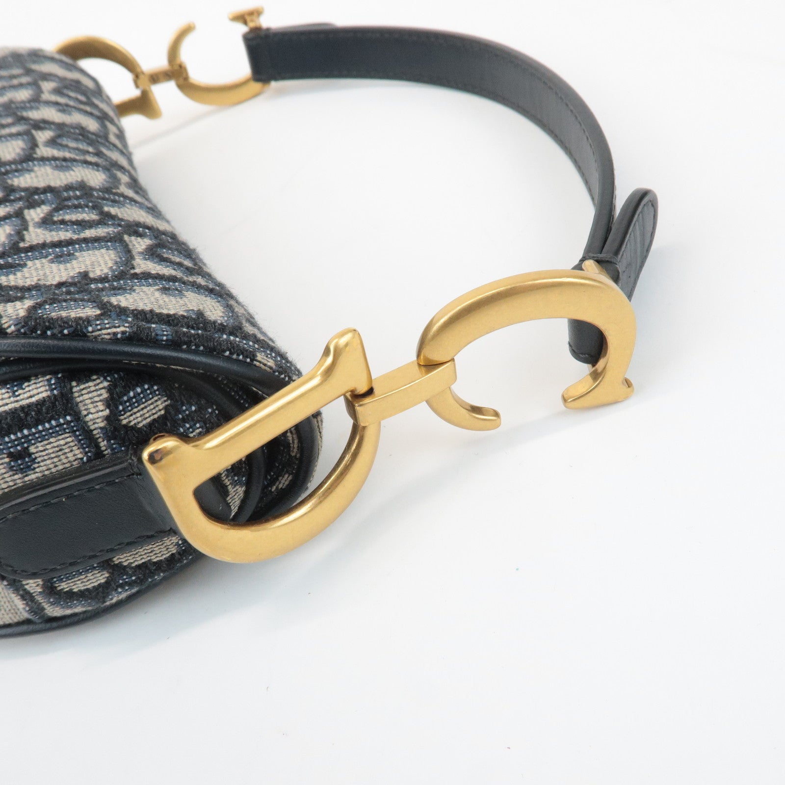 Christian Dior Trotter Jacquard Leather Saddle Mini Shoulder Bag