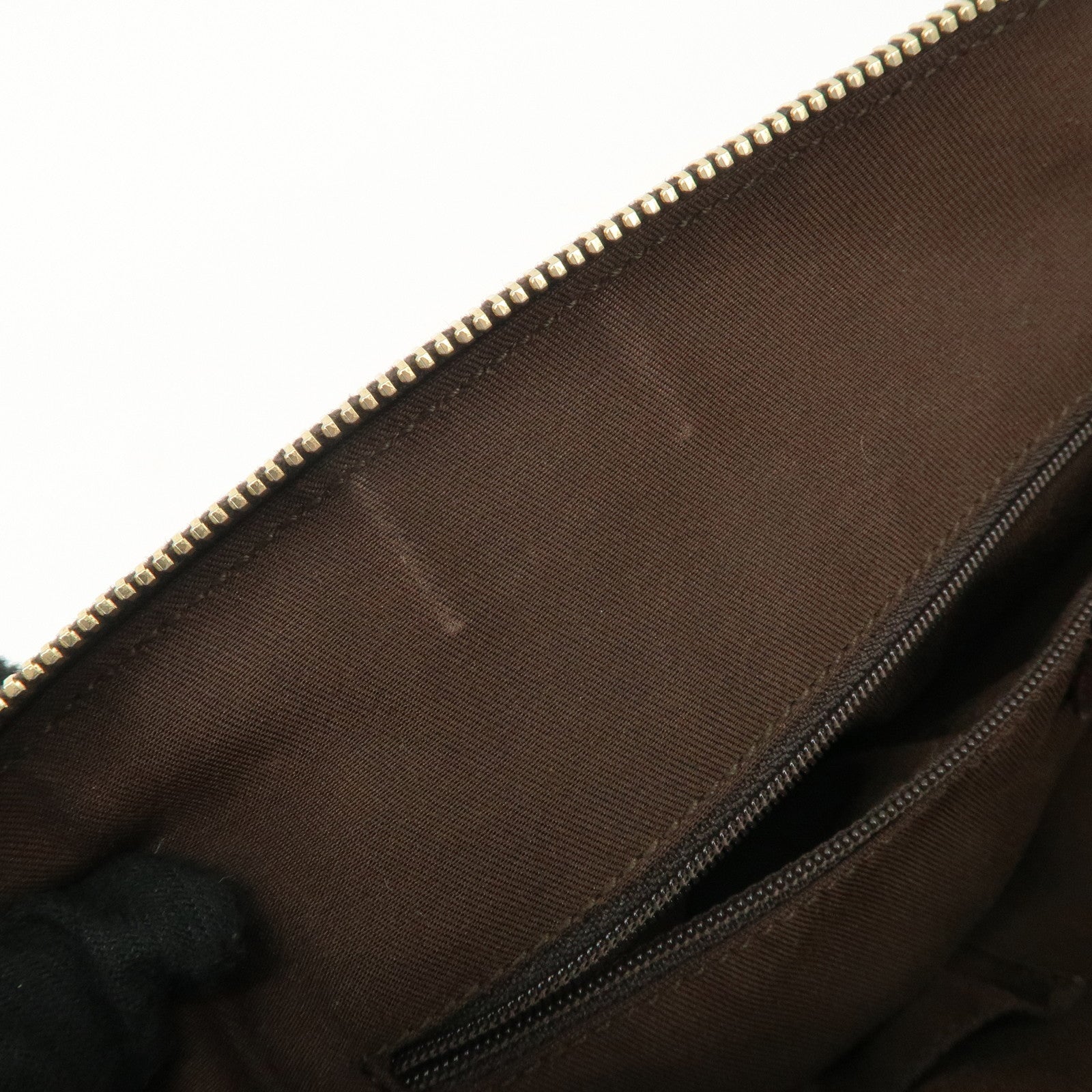 GUCCI Abbey GG Canvas Leather Tote Bag Hand Bag Beige 141470 Used