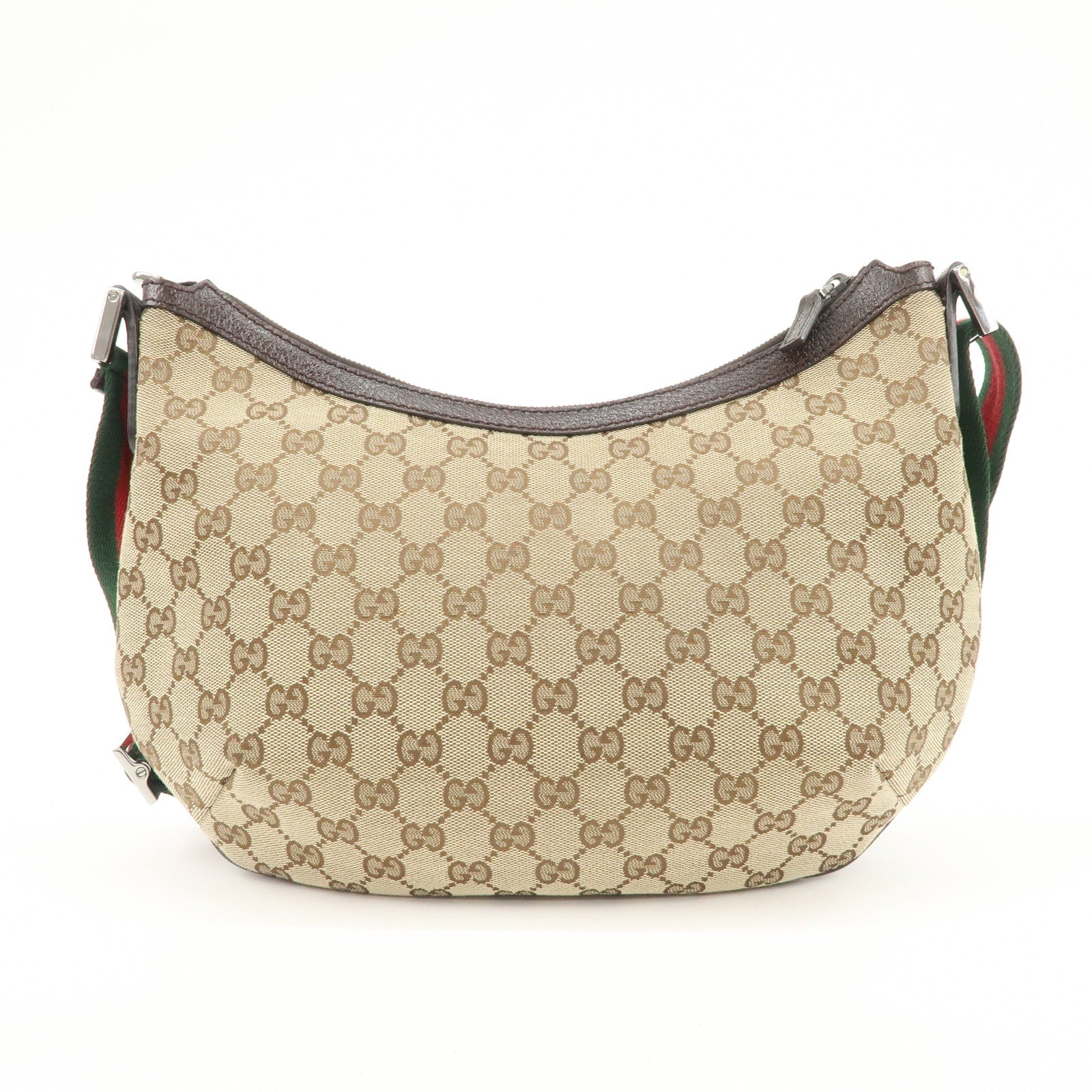 GUCCI Sherry GG Canvas Leather Shoulder Bag Beige Brown 181092