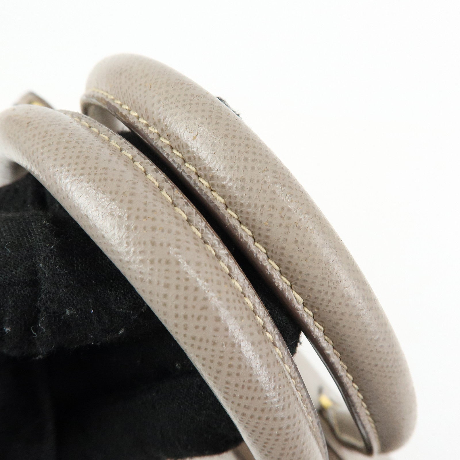 PRADA Triangle Logo Galleria Saffiano Leather Tote Hand Bag Gray