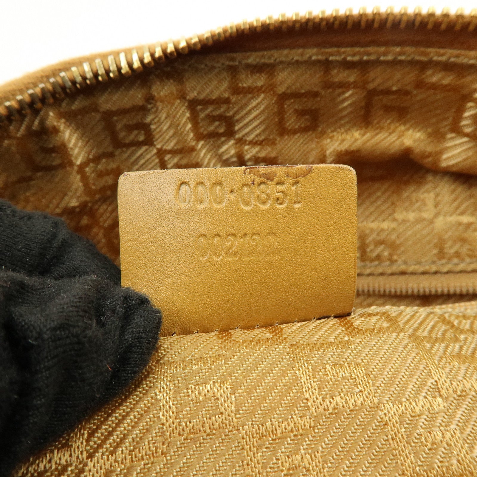 GUCCI Logo Suede Leather Hand Bag Orange Brown 000.0851
