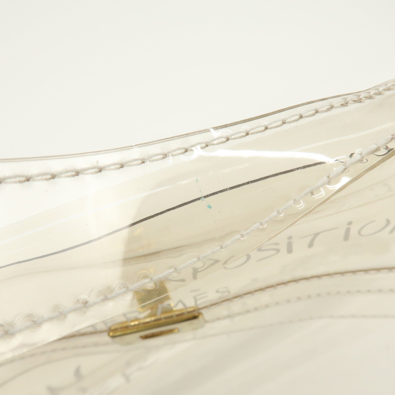 HERMES Vinyl Kelly Hand Bag Clear