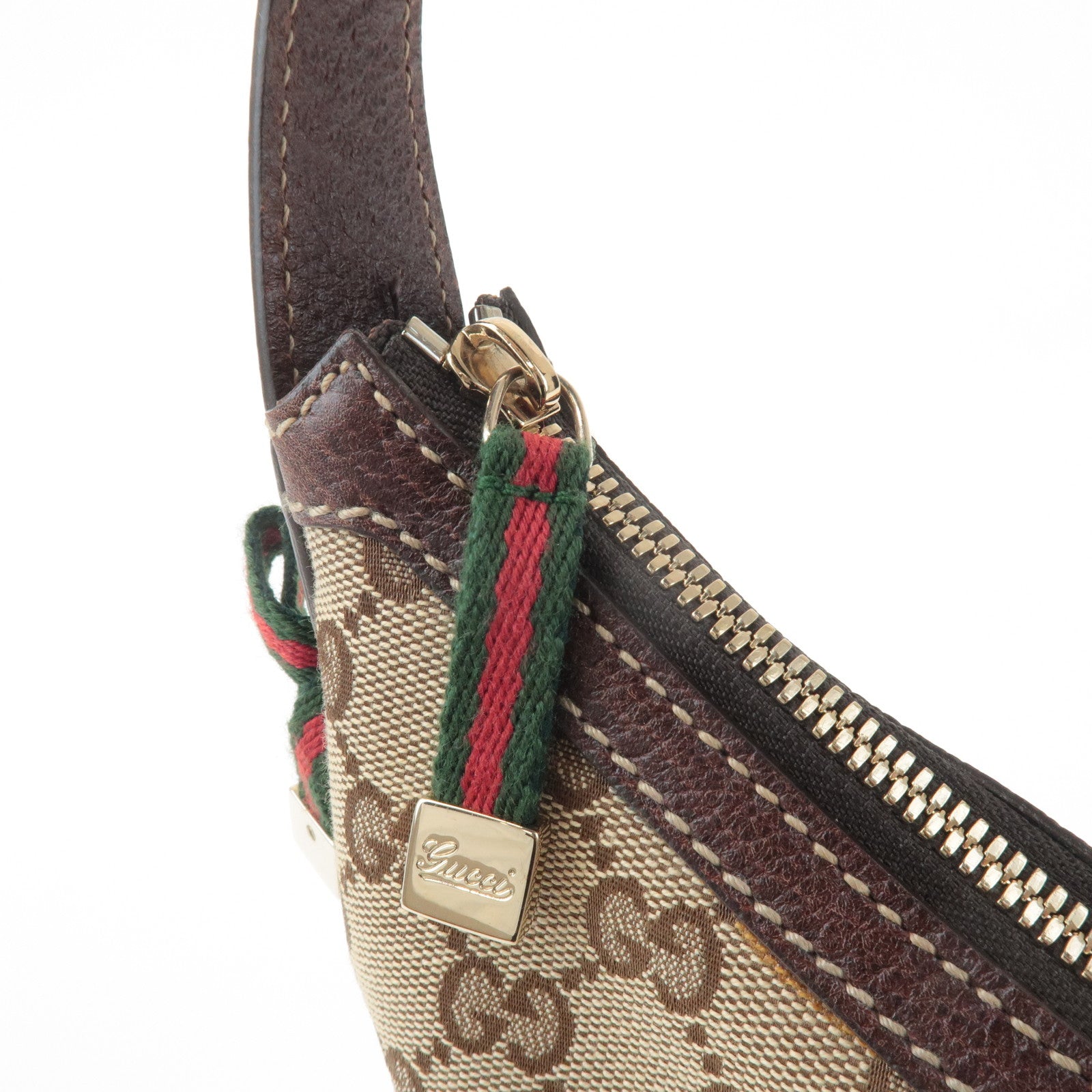 GUCCI Sherry Princy GG Canvas Leather Shoulder Bag Beige Brown 162895 Used