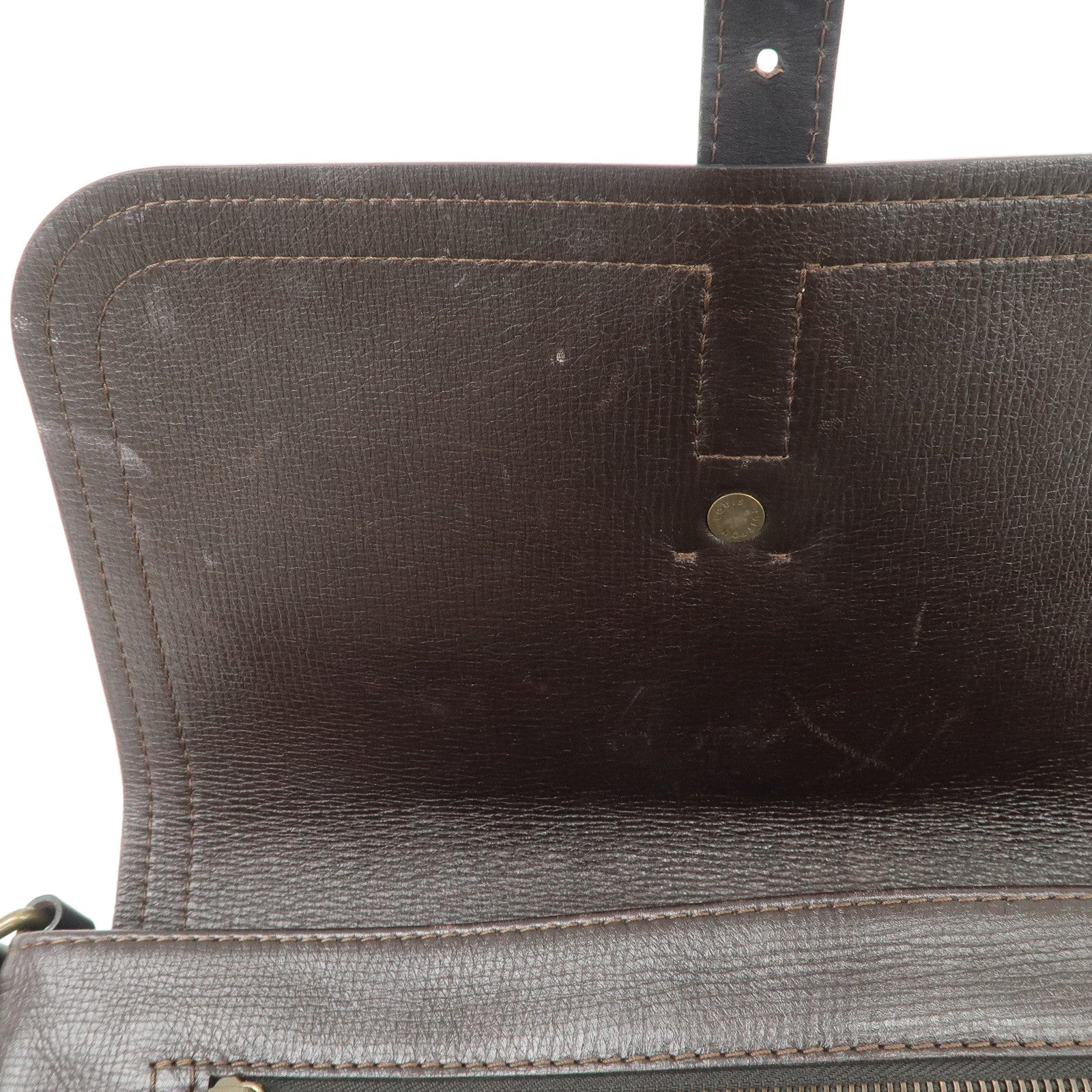 Louis Vuitton Utah Leather Ohama Style Shoulder Bag Cafe M92994 Used