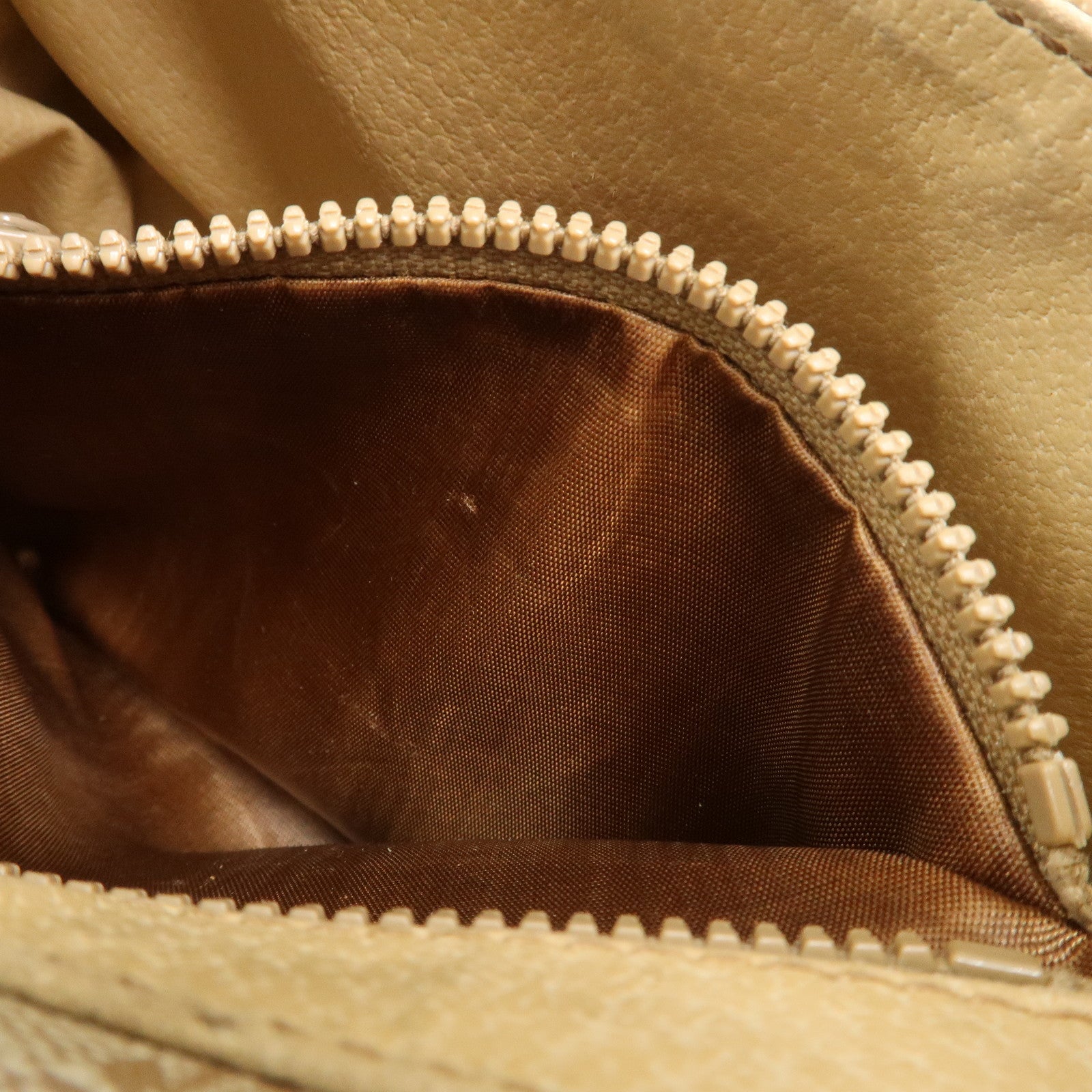 CELINE Macadam PVC Leather Shoulder Bag Beige Brown Gold HDW