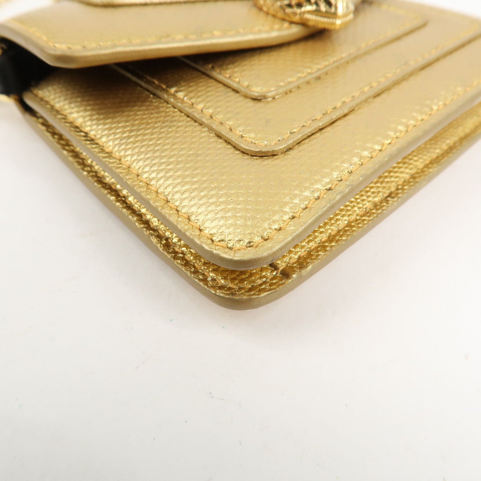 BVLGARI Serpenti Forever Leather Bag Charm Gold