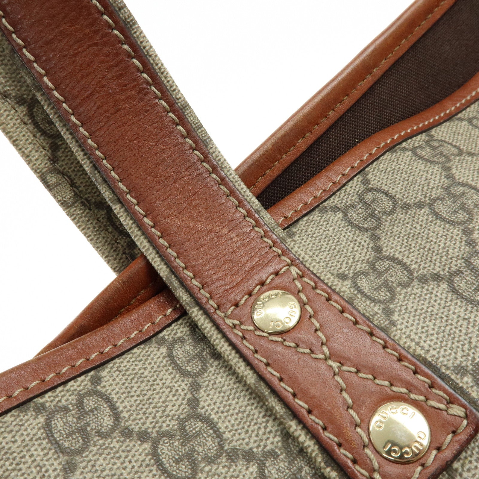 GUCCI GG Supreme Leather Sherry Tote Bag Shoulder Bag 211134