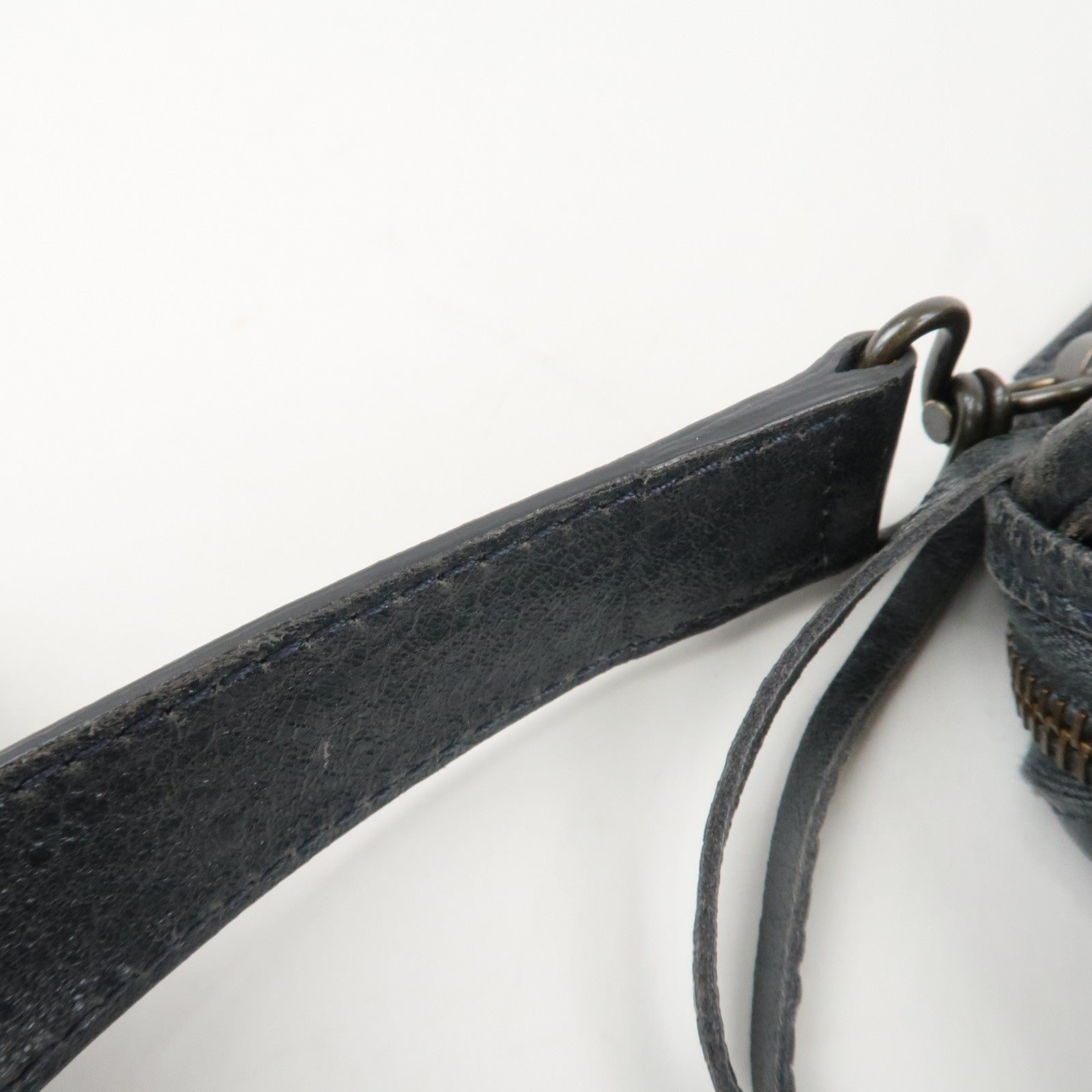 BALENCIAGA The City Leather 2Way Hand Bag Dark Gray 115748 Used