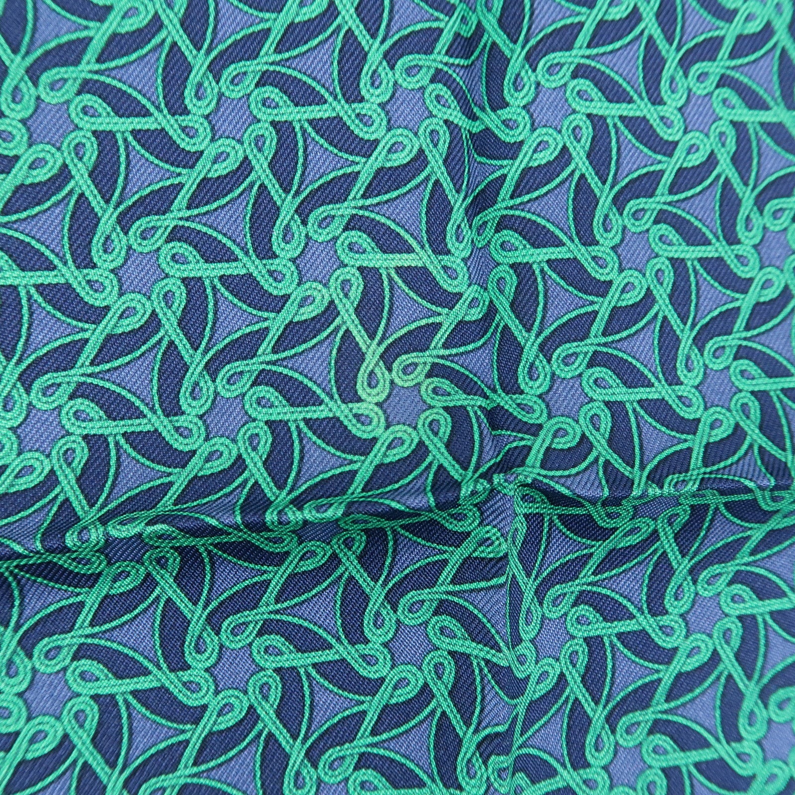 HERMES Carre 45 Set of 2 Silk 100% Scarf Navy Green