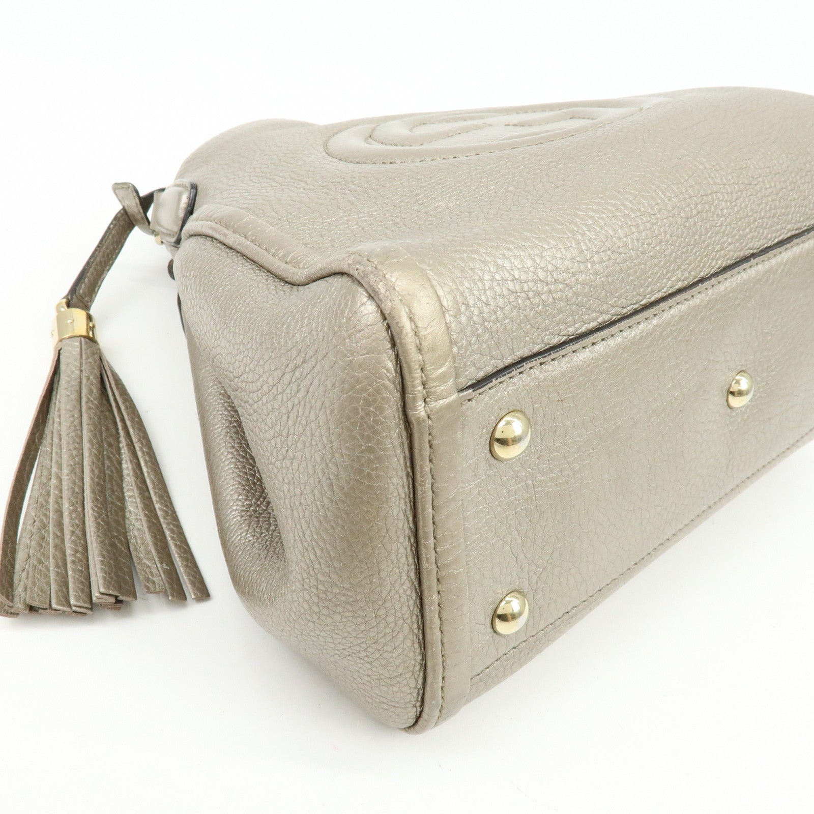GUCCI SOHO Interlocking G 2Way Bag Hand Bag Champaign Gold 336751