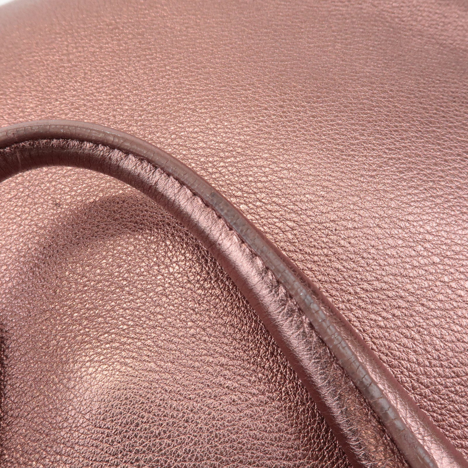 PRADA Leather 2Way Tote Bag Shoulder Bag Metallic Pink BN1713 Used