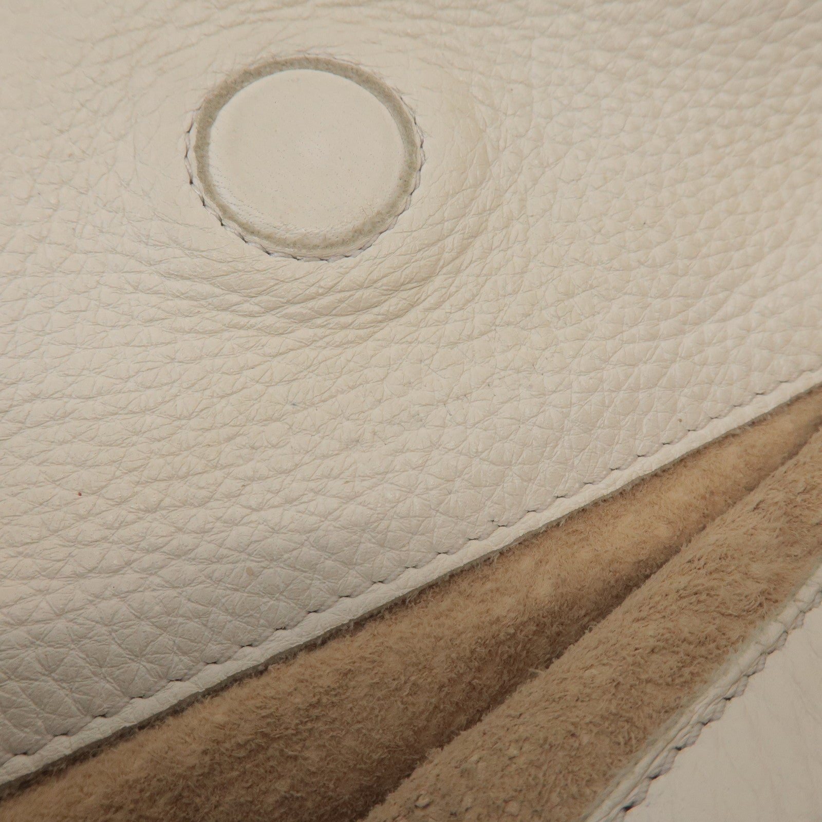 BOTTEGA VENETA Cervo Leather Shoulder Bag Hand Bag White 133507