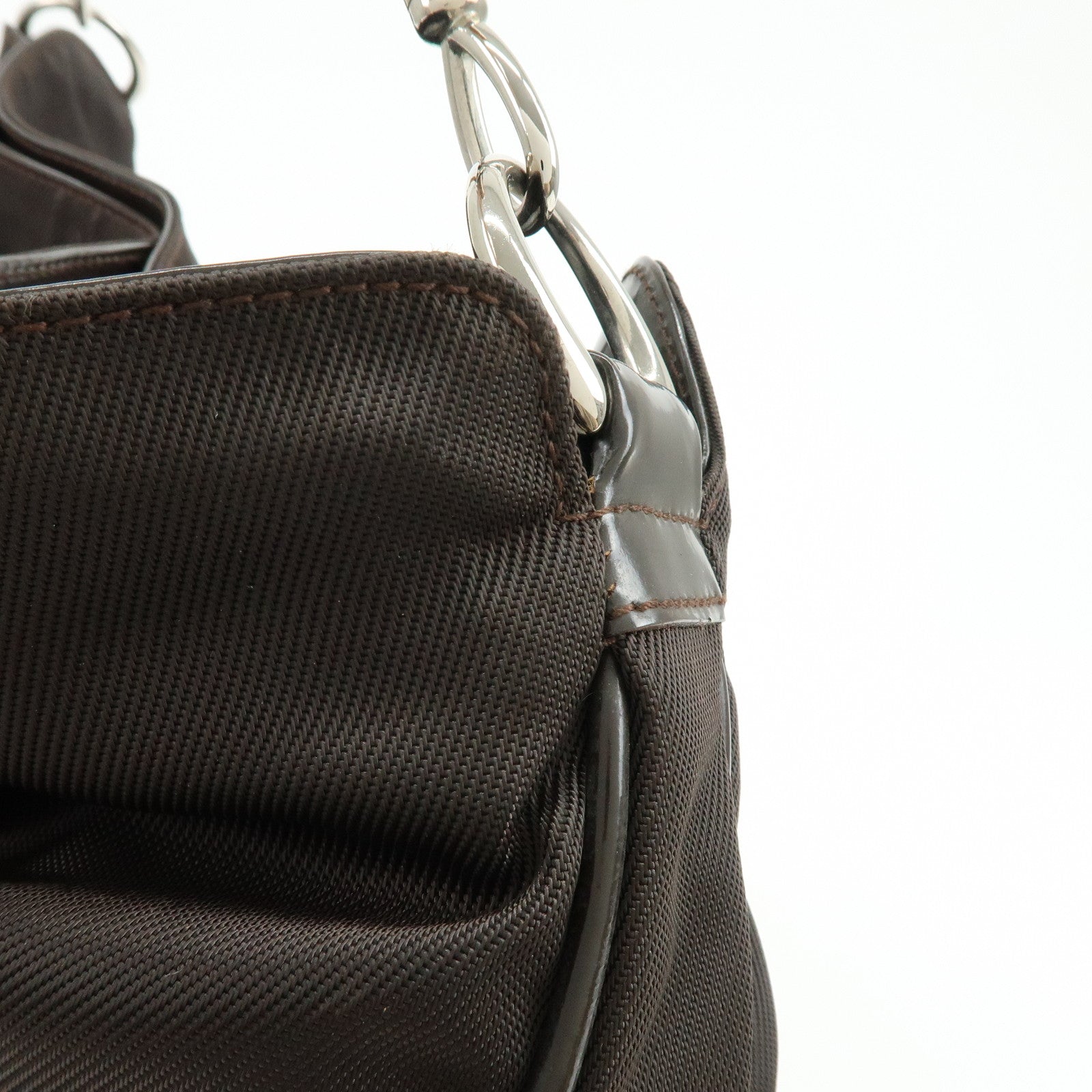 GUCCI Bamboo Nylon Leather 2Way Bag Hand Bag Shoulder Bag 001・2852