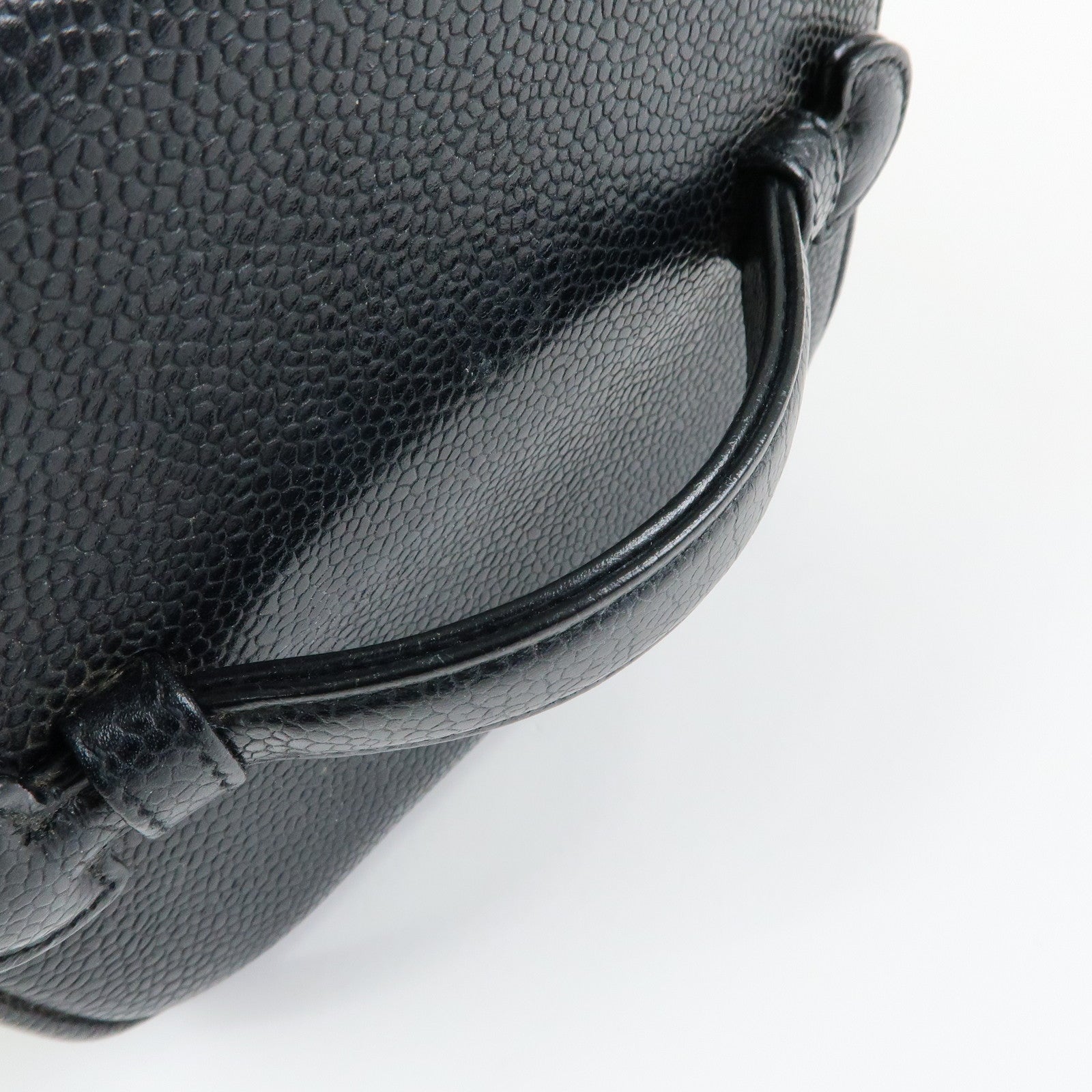 CHANEL COCO Mark Caviarskin Vanity Bag Hand Bag Black A01998