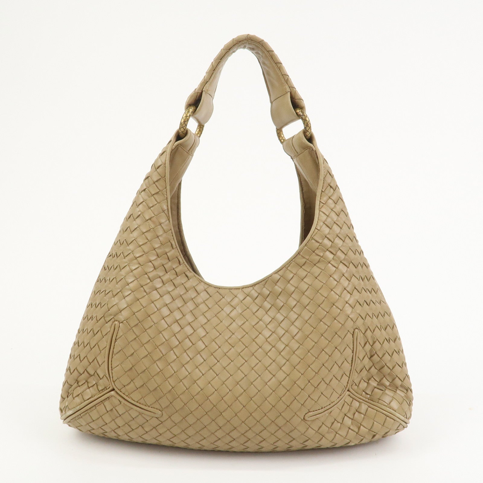 BOTTEGA VENETA Intrecciato Nappa Leather Shoulder Bag Light Brown