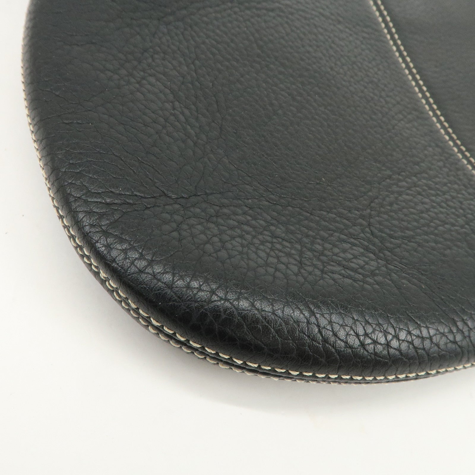 MCM Logo Plate Leather Shoulder Bag Hand Bag Black