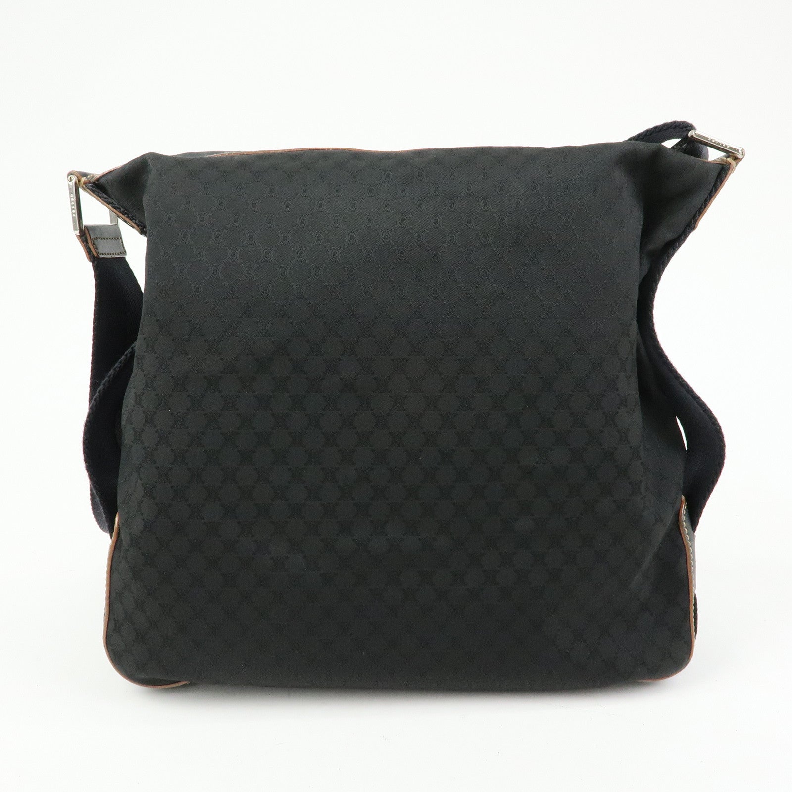 CELINE Macadam Canvas Leather Shoulder Bag Crossbody Bag Black