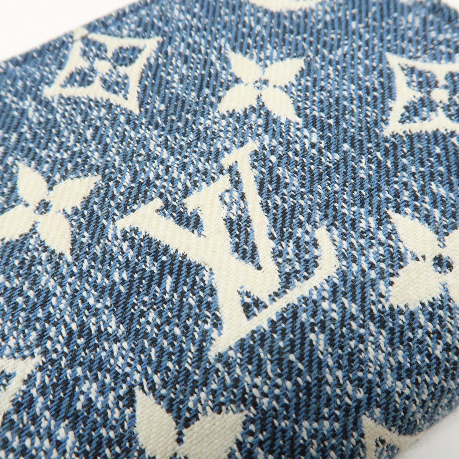 Louis Vuitton Monogram Denim Coin Case Compact Wallet Blue M81185