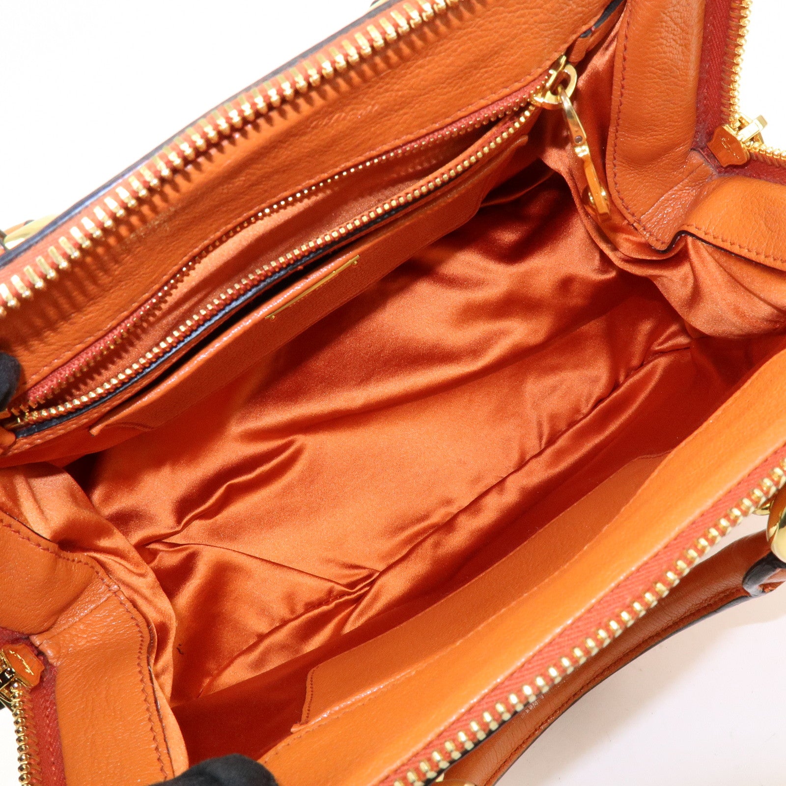 MIU MIU Madras Leather 2Way Bag Hand Bag Shoulder Bag Orange