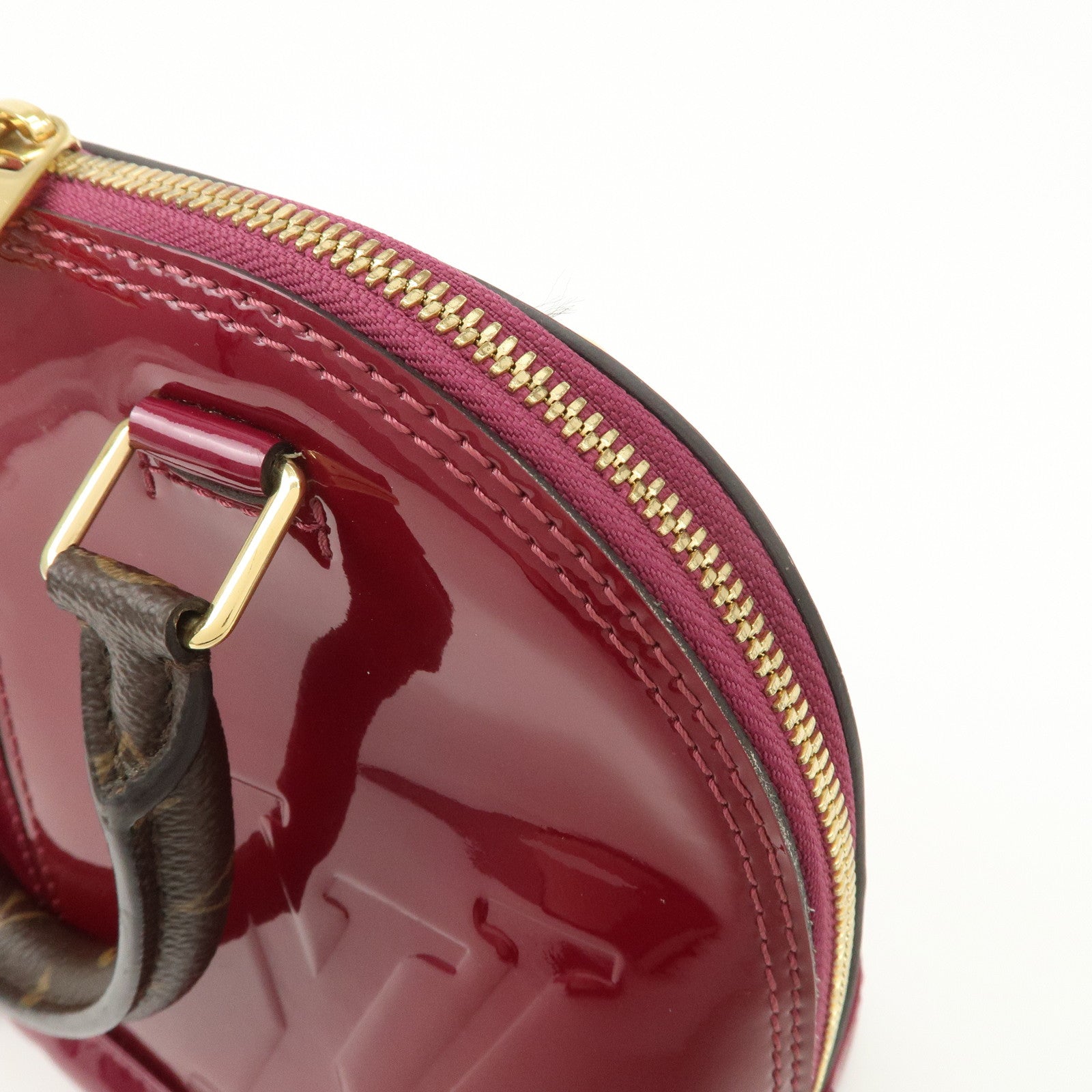 Louis Vuitton Monogram Vernis Alma BB 2Way Hand Bag Magenta M54785 Used