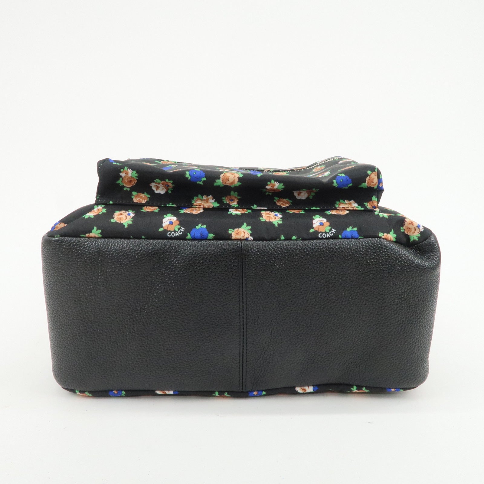 COACH Charlie Nylon Leather Floral Backpack Rucksack Black