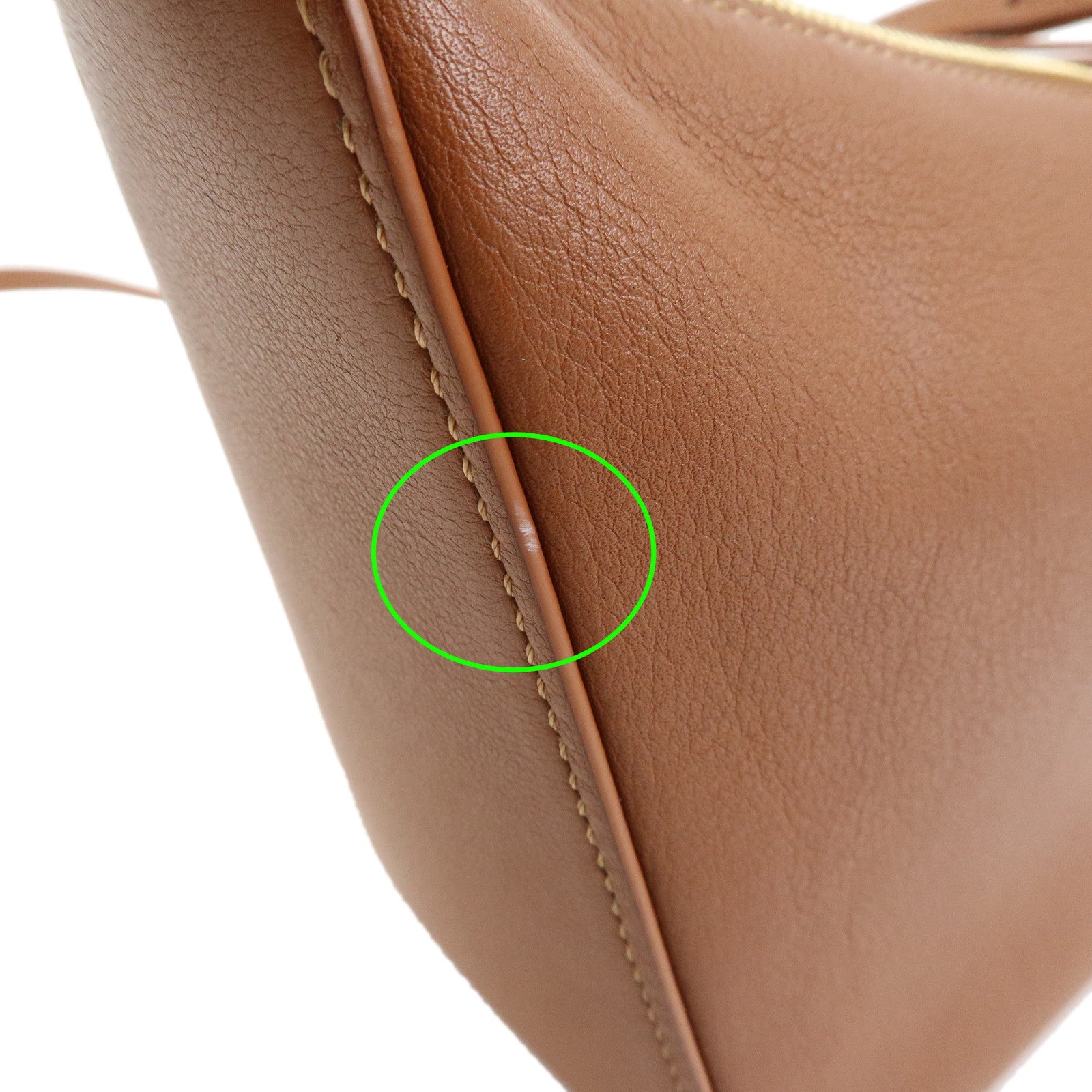 LOEWE Anagram Hammock Calf Leather Shoulder Bag Hobo Bag Brown