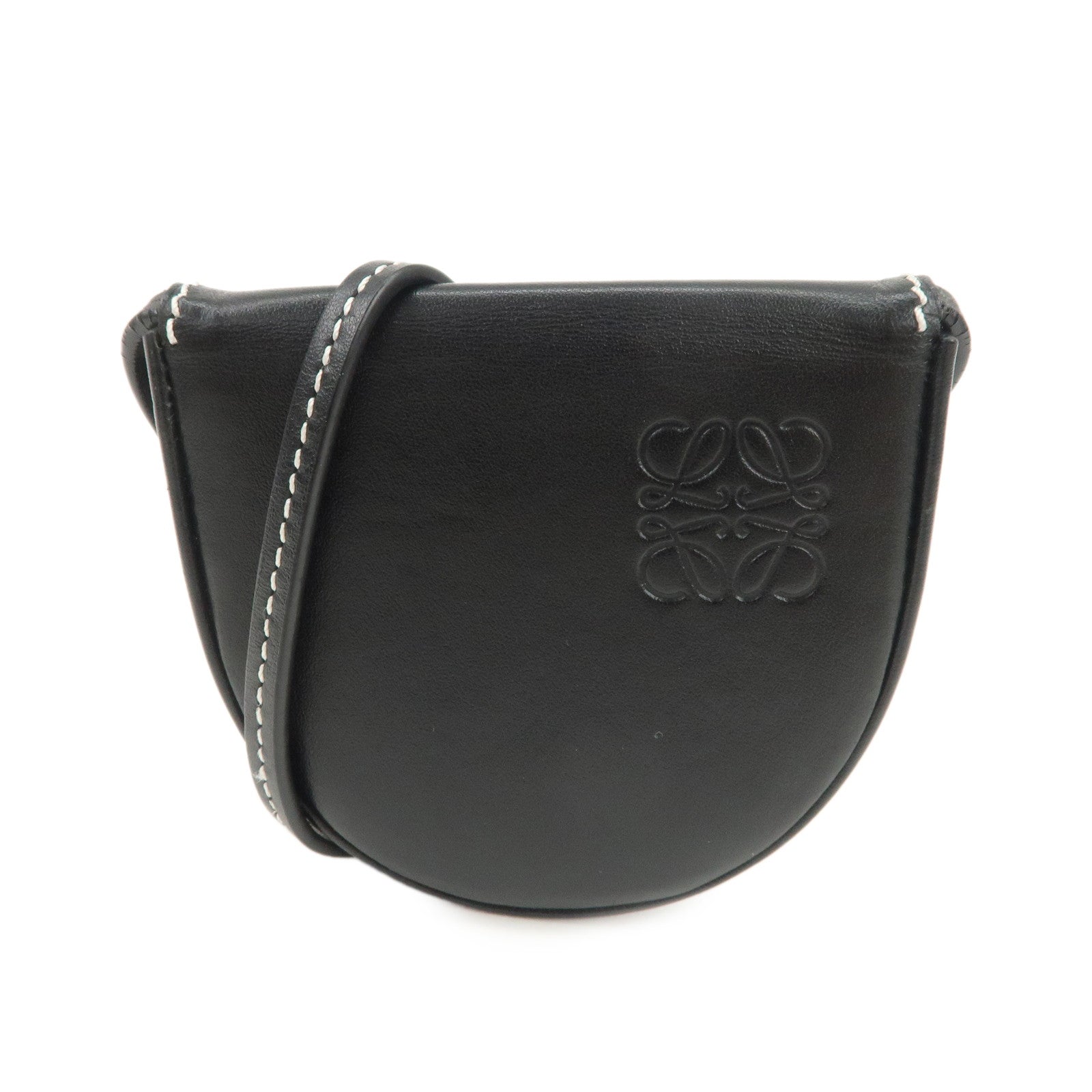 LOEWE Anagram Leather Mini Heel Shoulder Strap Pouch Coin Case