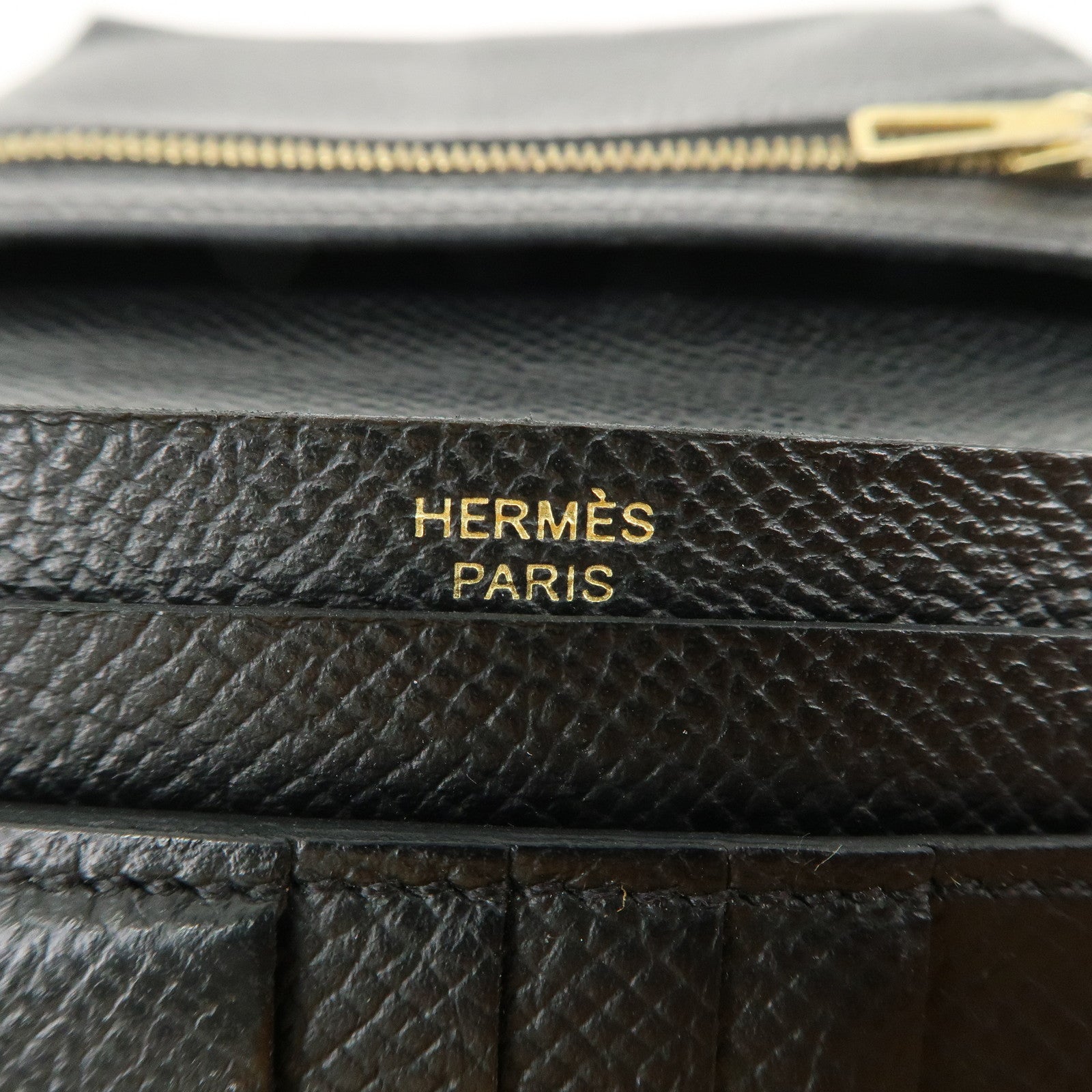 HERMES Bearn Mini Veau Epsom Bi-fold Compact Wallet Z Stamped Black