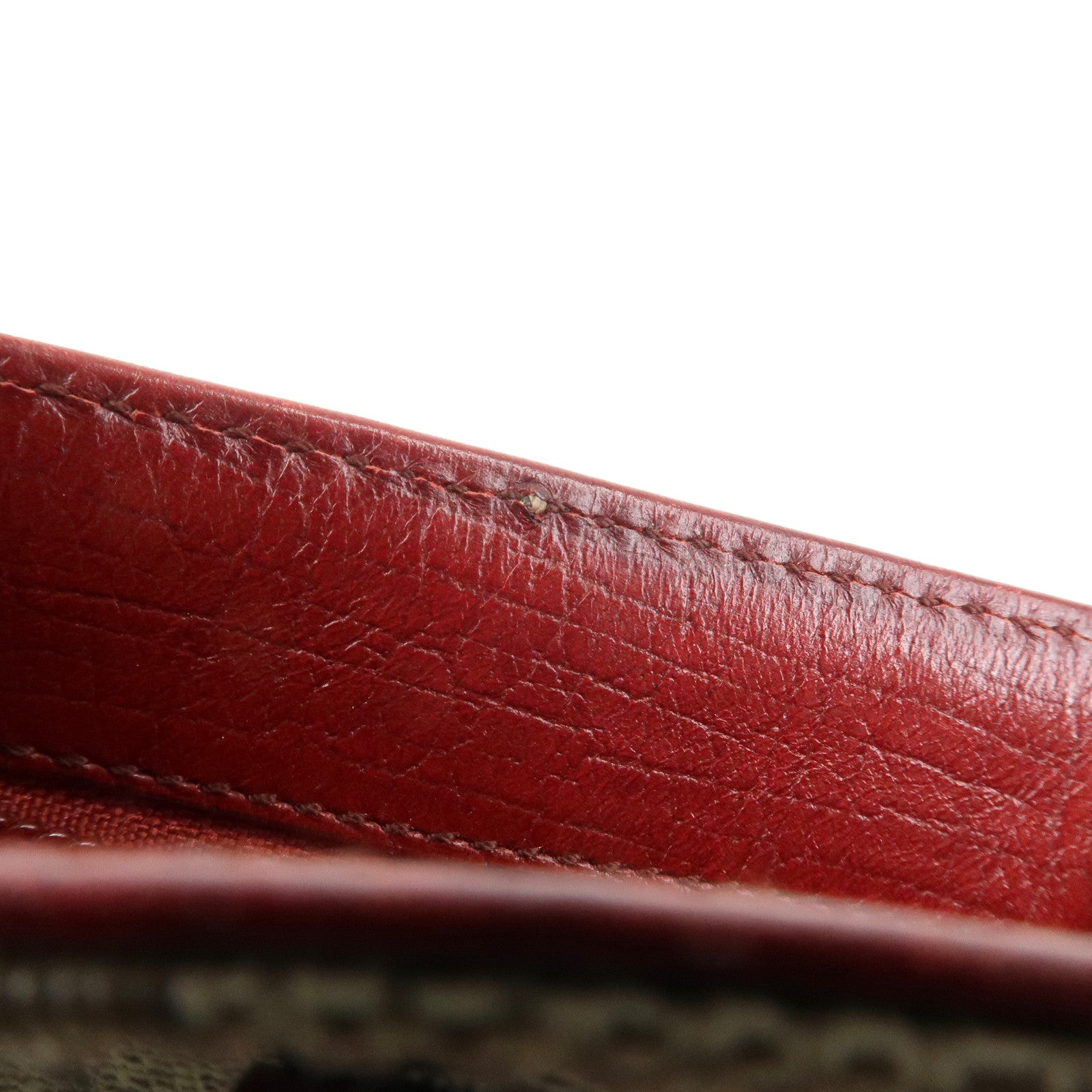 GUCCI Gucci GG Supreme Leather Tote Bag Hand Bag Beige Red 117551