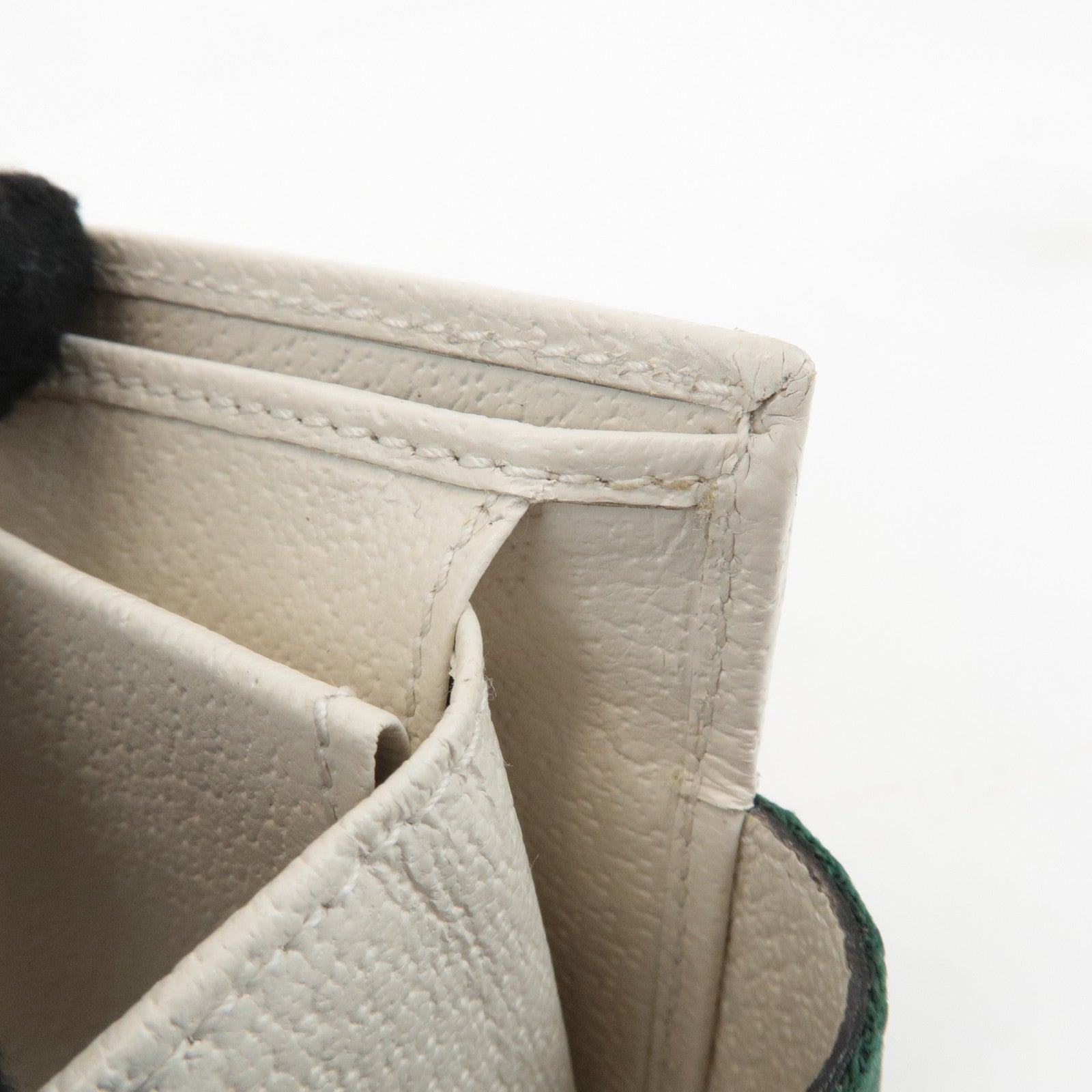 GUCCI Sherry GG Canvas Leather Bi-fold Wallet Beige Ivory 181669 Used