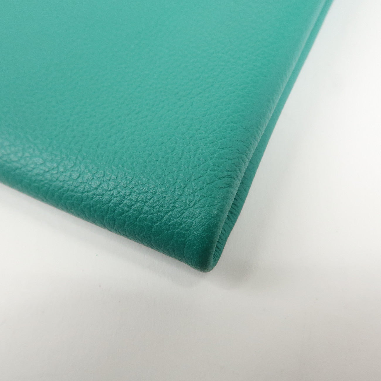 HERMES Atout GM Leather Pouch Emerald Green Used