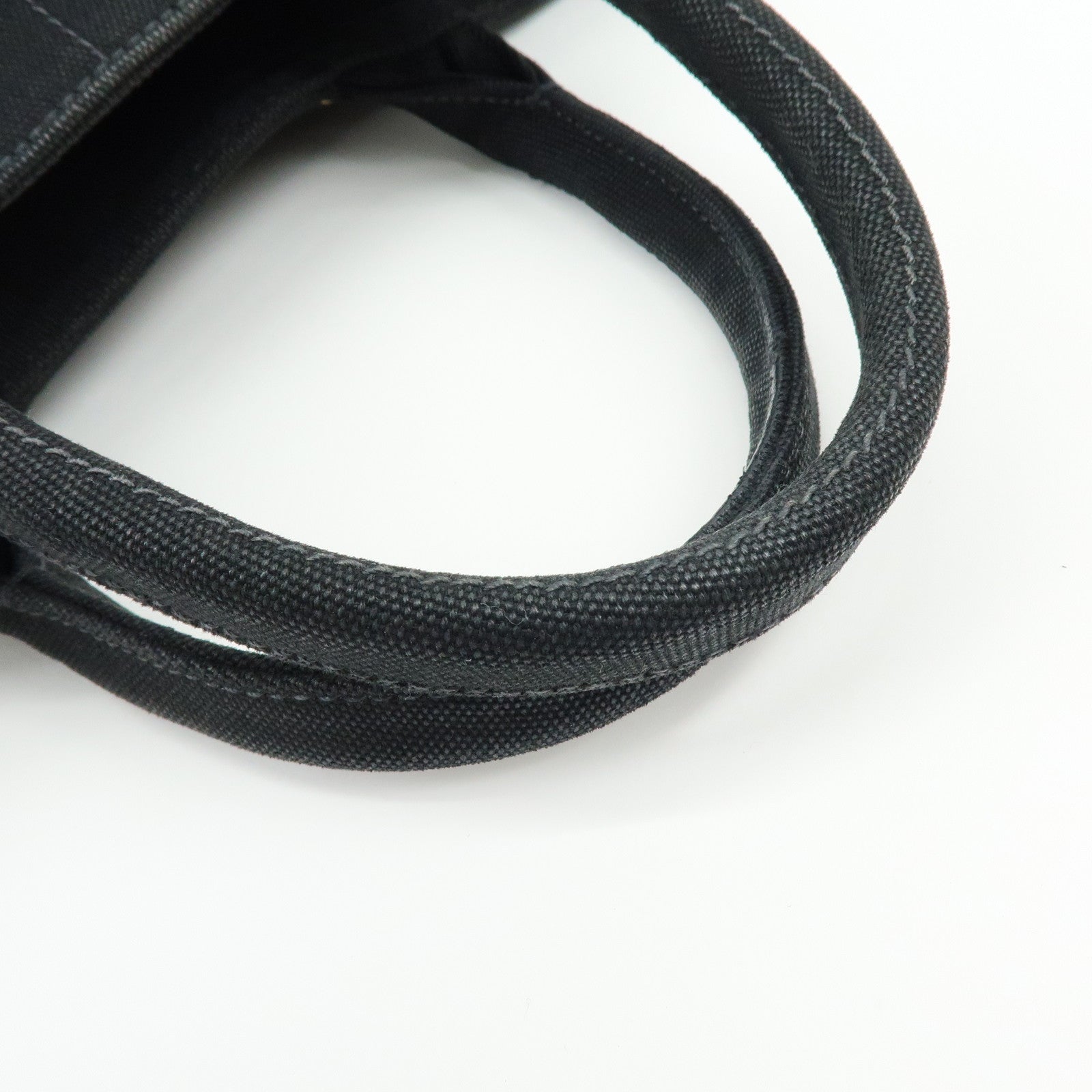 PRADA Triangle Logo Canapa Mini Canvas Bijoux 2Way Bag Black1BG439