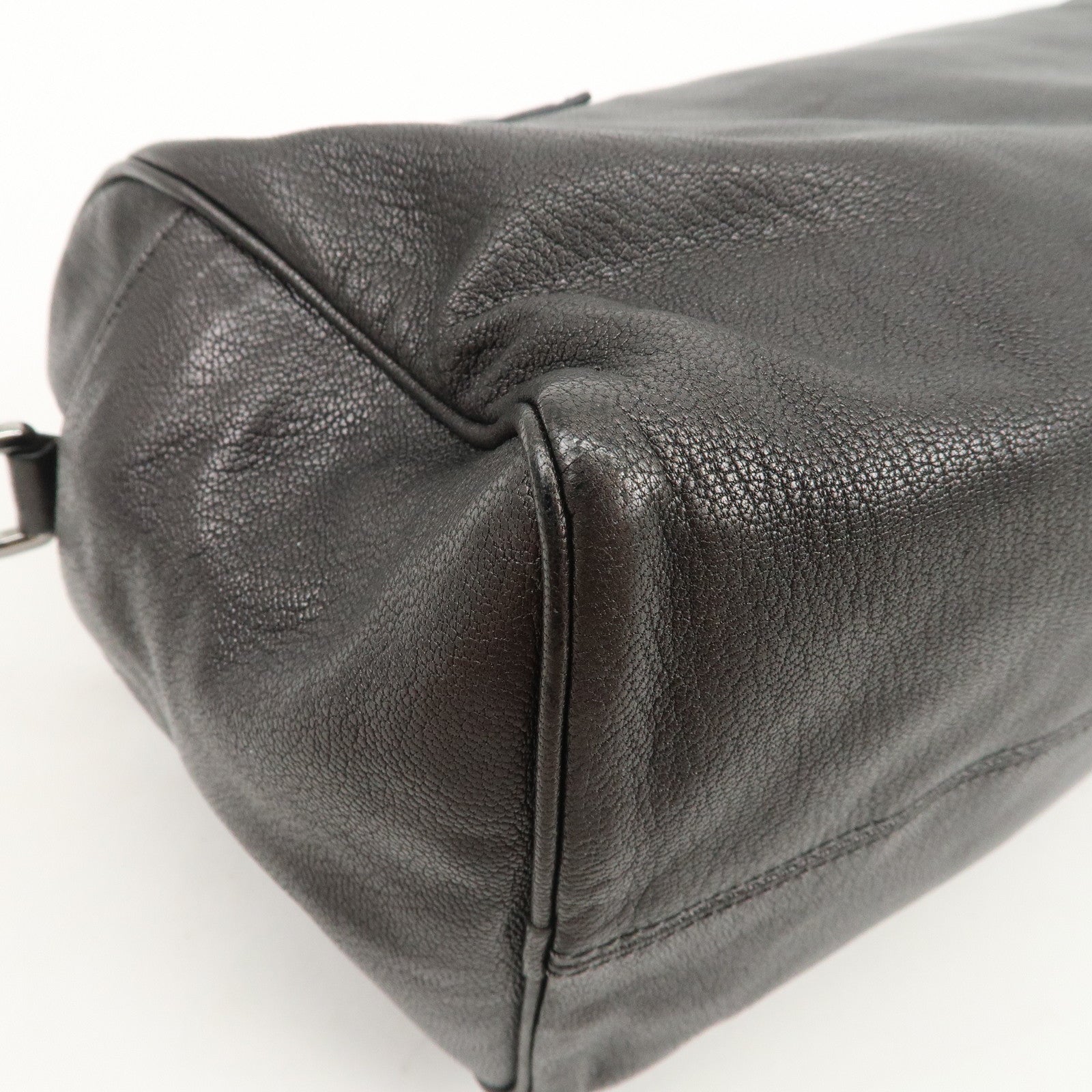 LOEWE Anagram Leather 2WAY Bag Shoulder Bag Hand Bag Metallic Gray