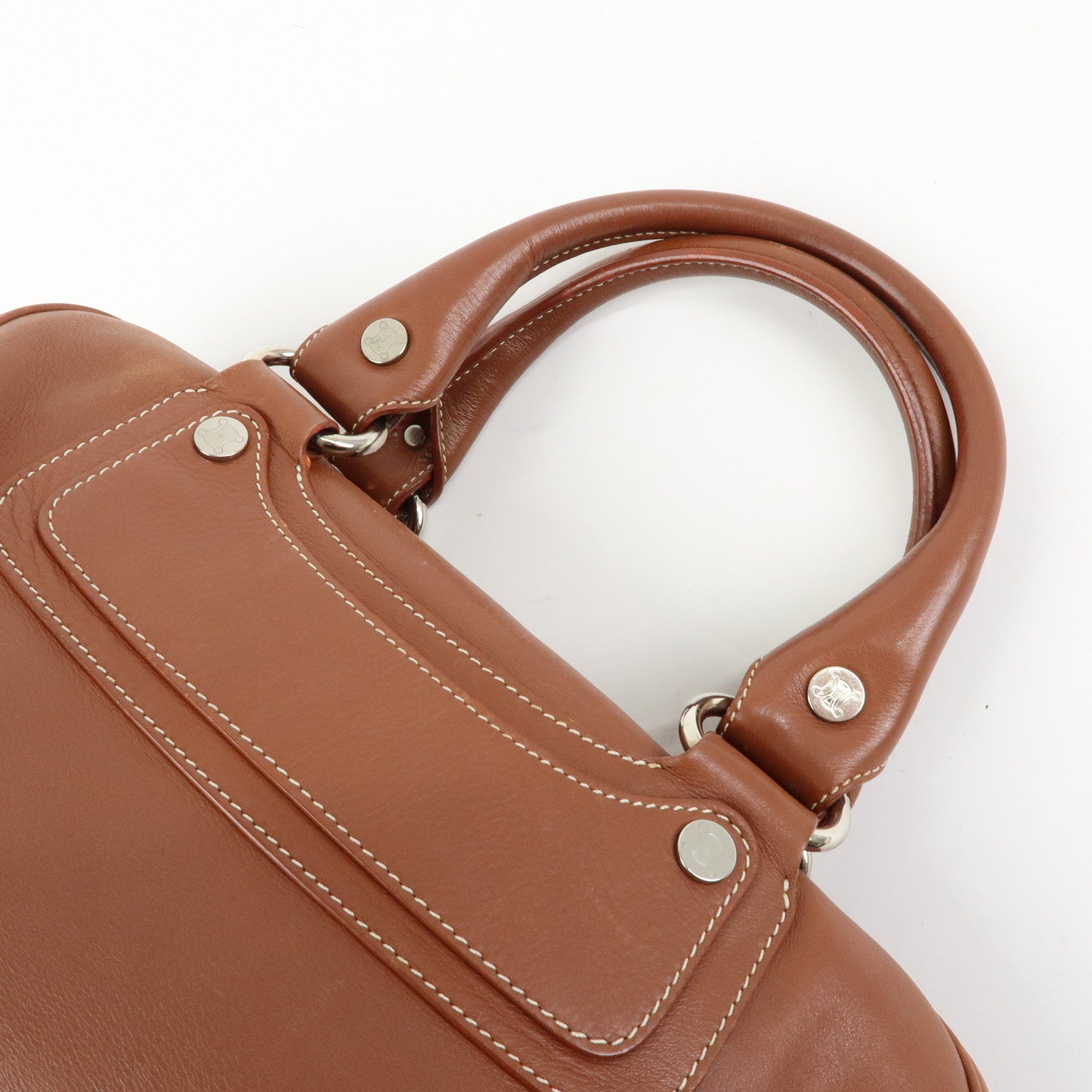 CELINE Boogie Bag Leather Hand Bag Tote Bag Brown