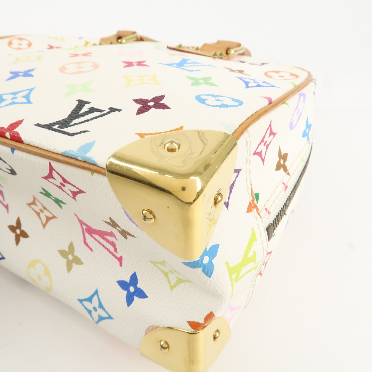 Louis Vuitton Monogram Multicolor Trouville Hand Bag Blanc M92662 Used