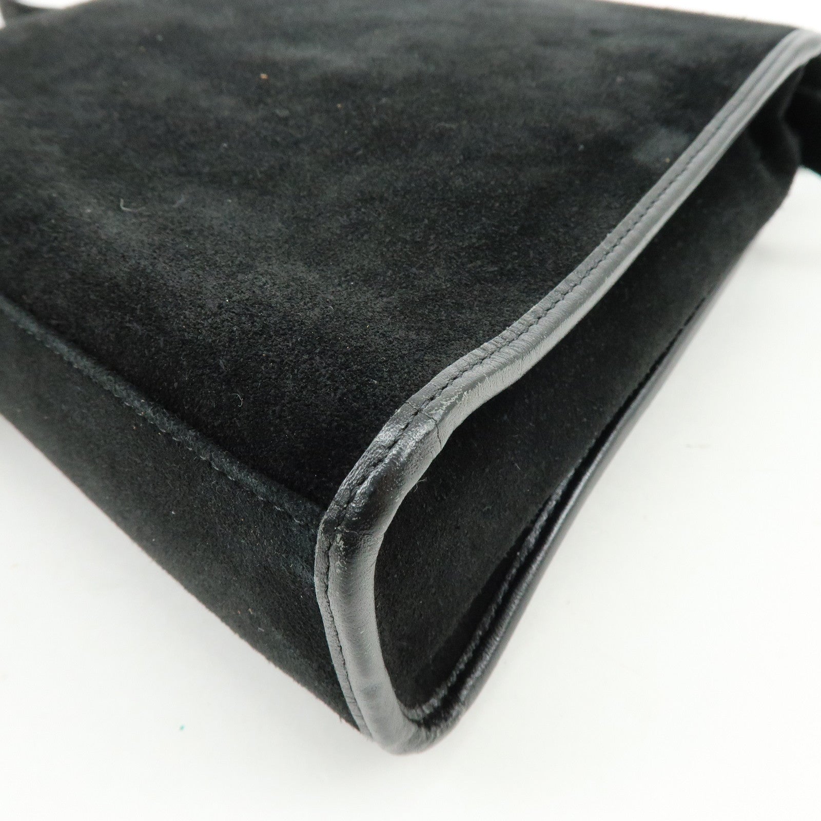 SAINT LAURENT PARIS Cassandra Suede Shoulder Crossbody Bag Black