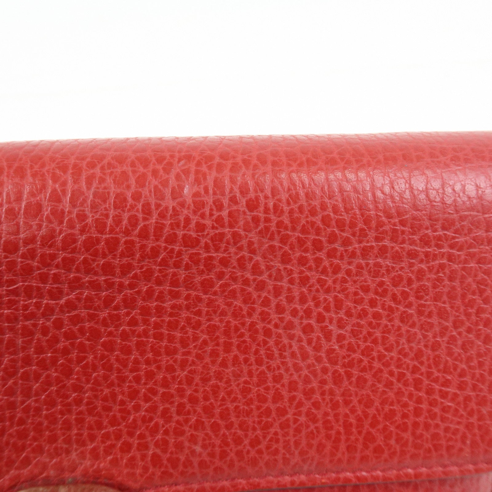 GUCCI Interlocking G Leather Chain Wallet Shoulder Bag Red 510314