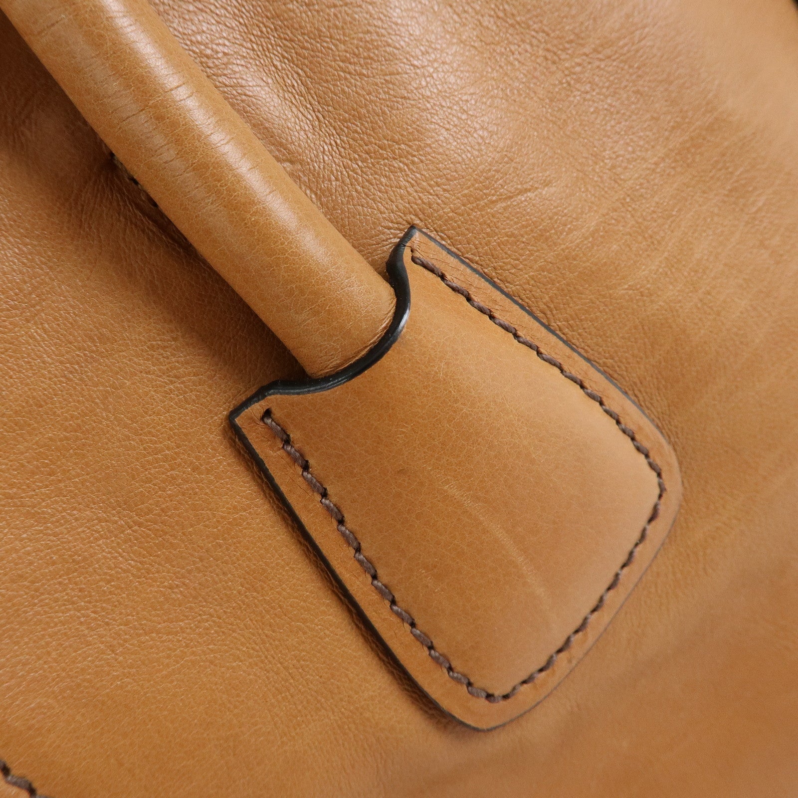 PRADA Triangle Logo Calf Leather 2Way Bag Hand Bag Brown BN2625